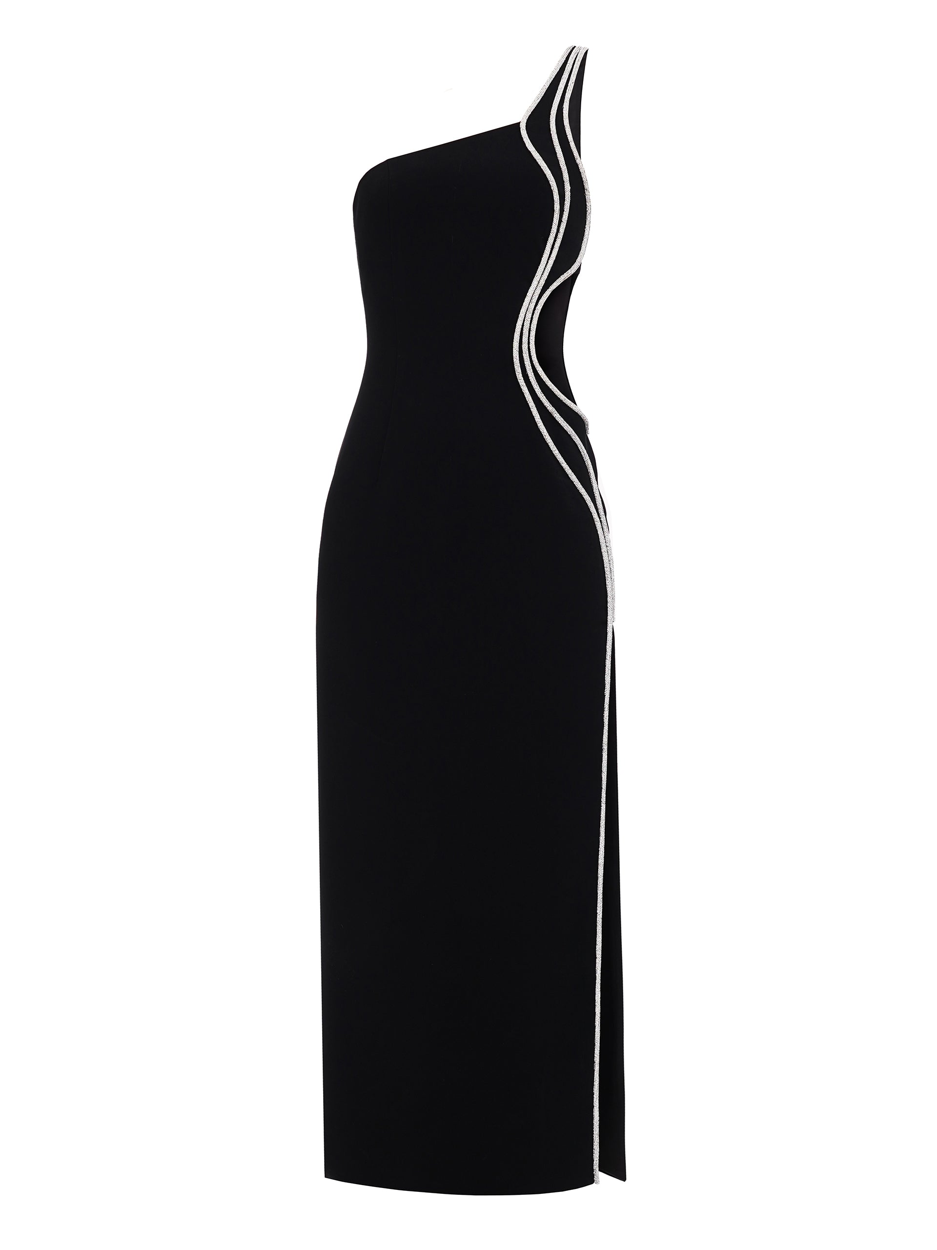 one shoulder cutout maxi dress One-Shoulder Embellished in Black occasion-Easter occasion-Spring shoulder gown is perfect Dress Gala - Dresses Size:UK24