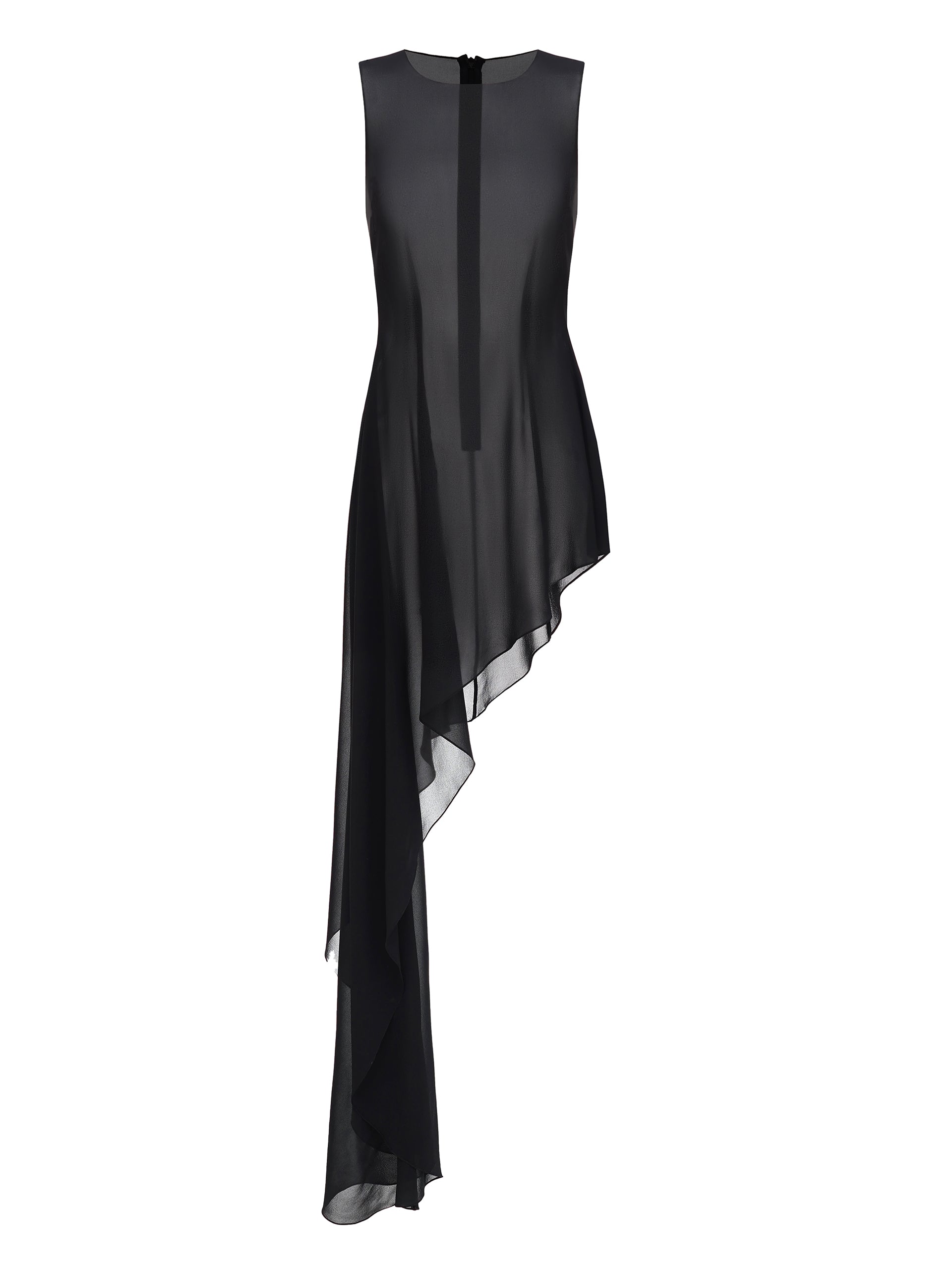 embellished neck asymmetric hem chiffon overlay dress Admvng Women's Dress Plus Size Asymmetrical Hem Summer Casual Solid Crew Neck Sleeveless formal Party Cocktail Dress, Size: XL, Black