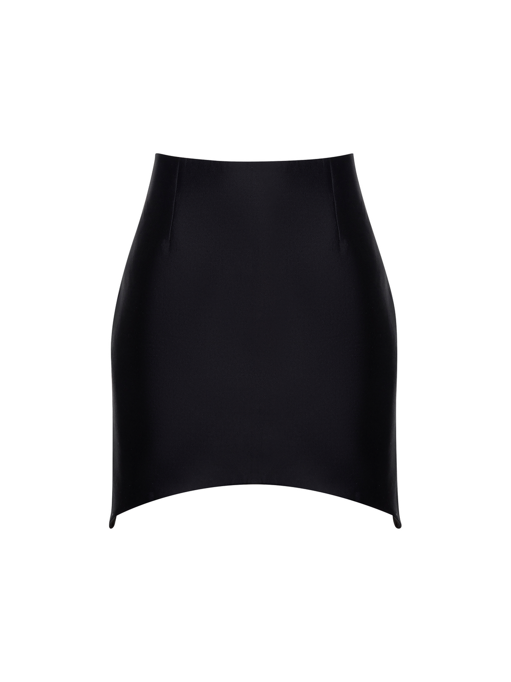 HOURGLASS-HEM SILK AND WOOL-BLEND MINI SKIRT