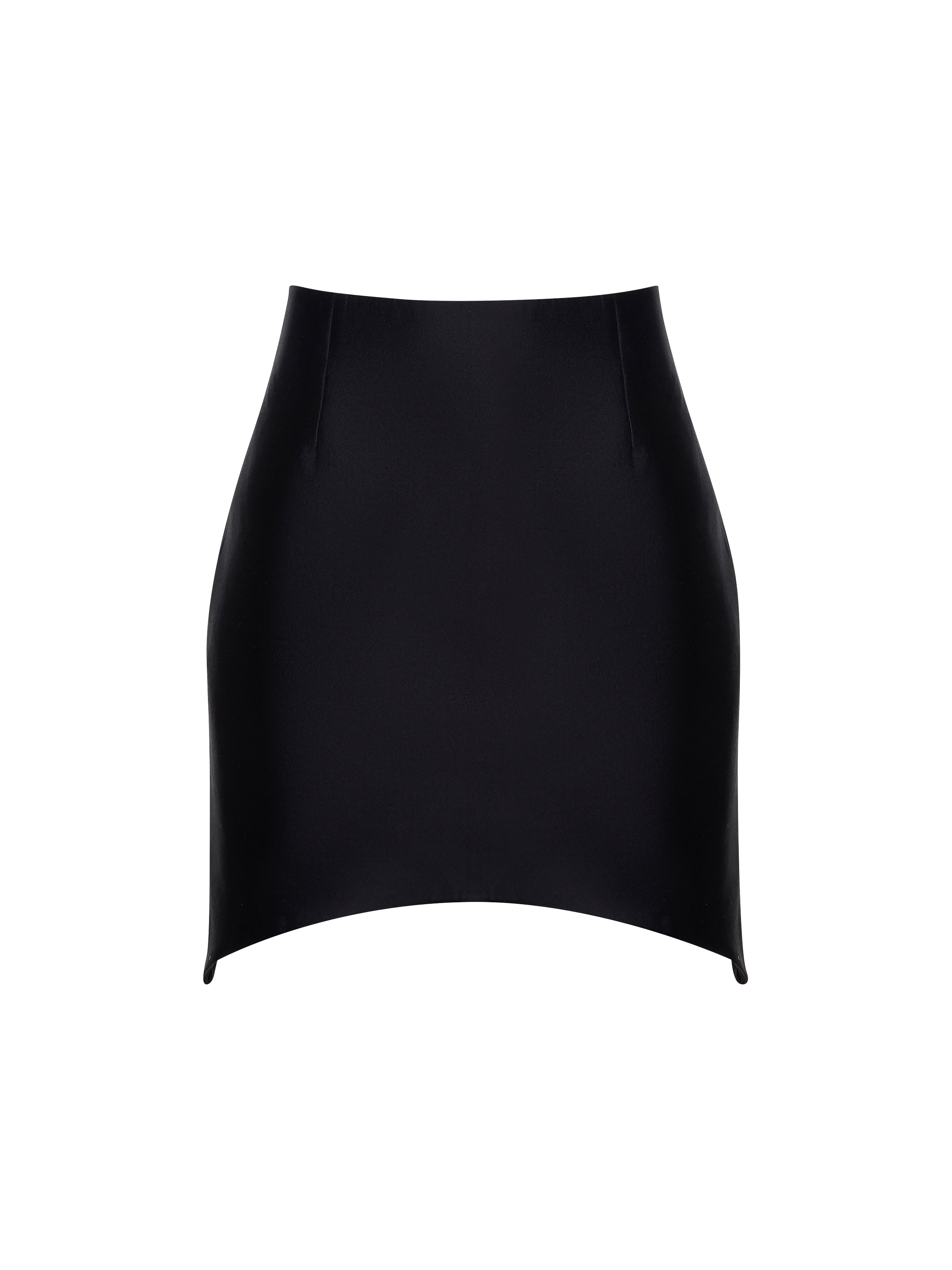 HOURGLASS-HEM SILK AND WOOL-BLEND MINI SKIRT
