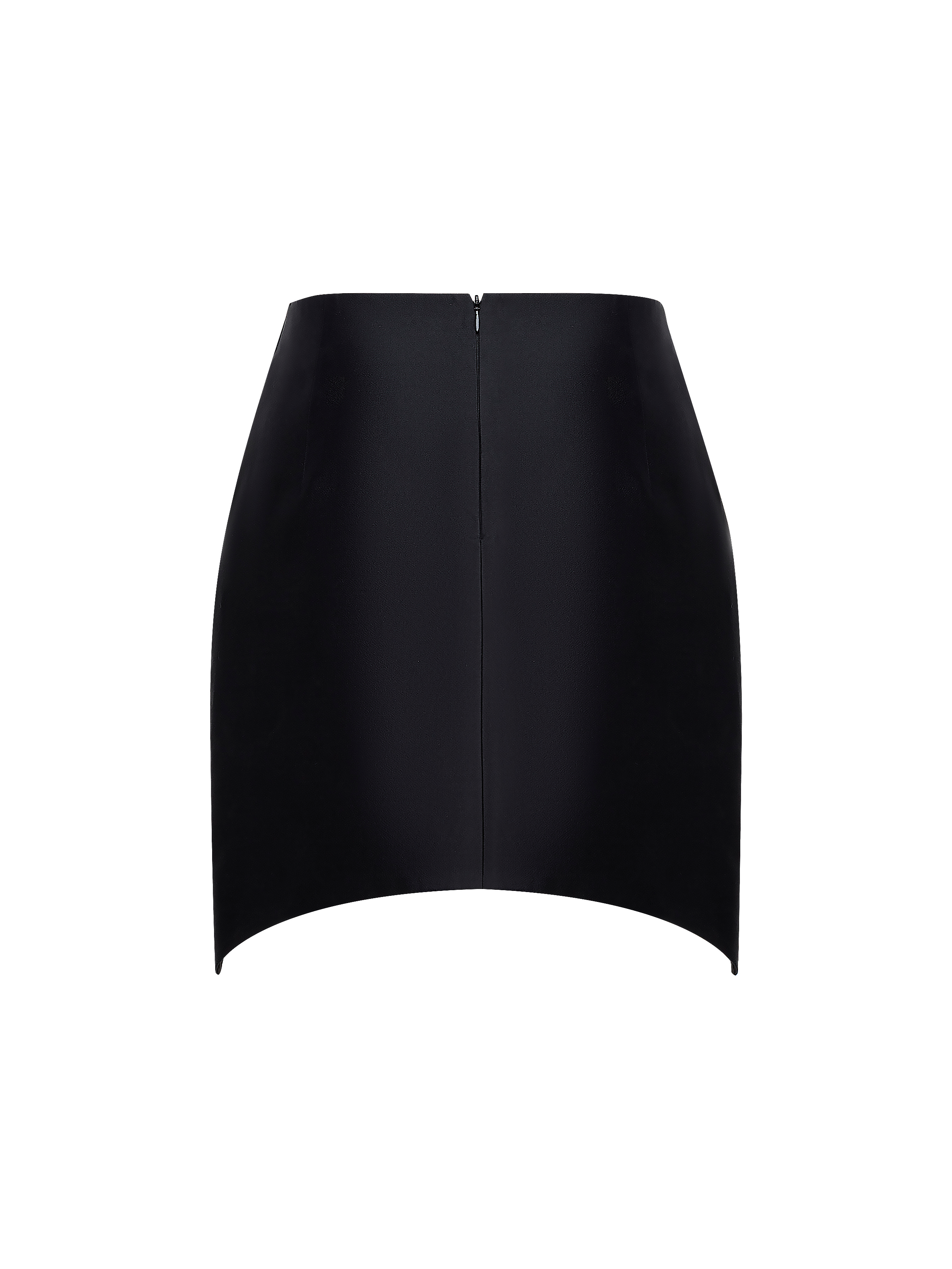 HOURGLASS-HEM SILK AND WOOL-BLEND MINI SKIRT