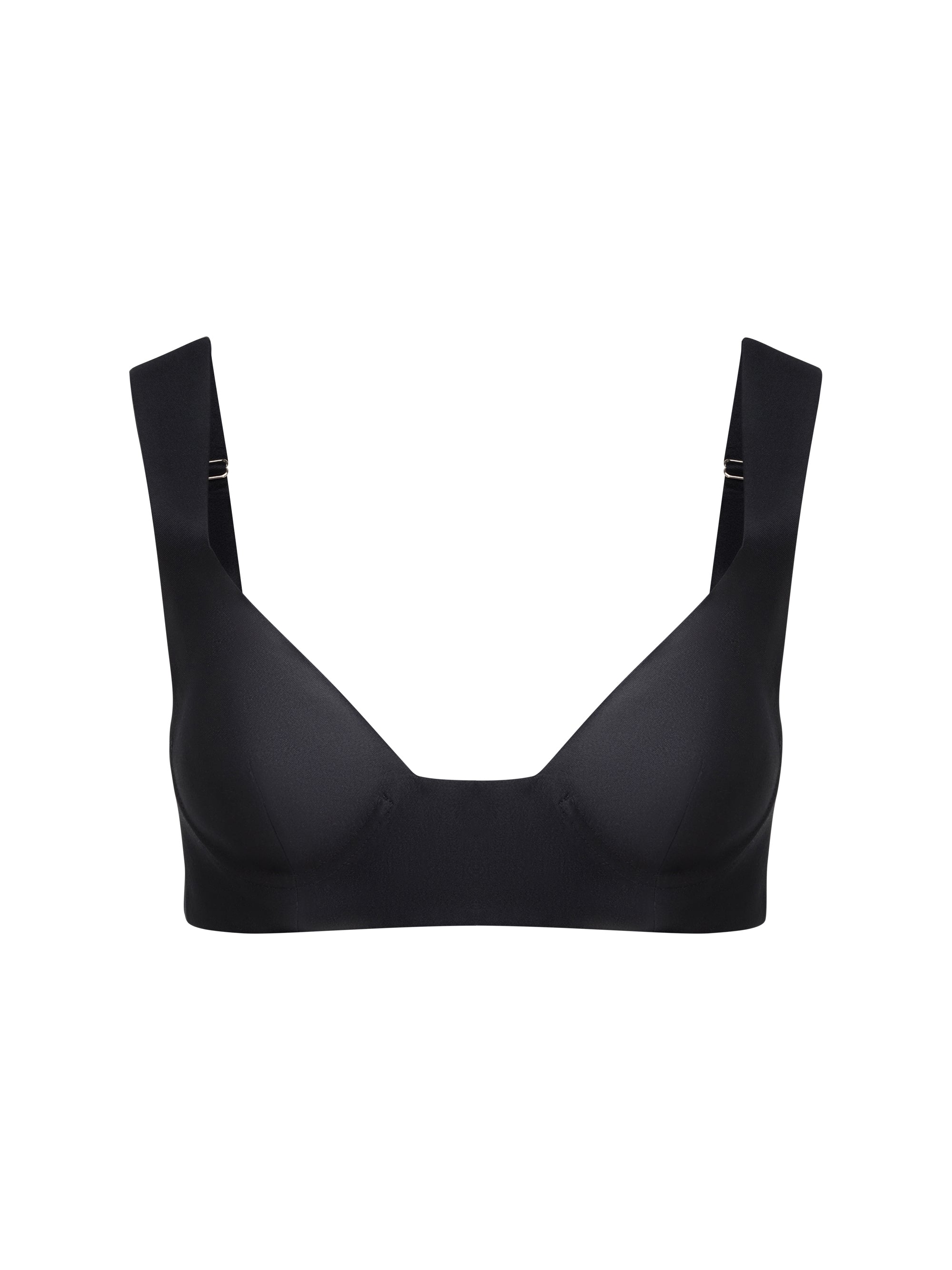 STRUCTURED SILK AND WOOL-BLEND BRALETTE TOP