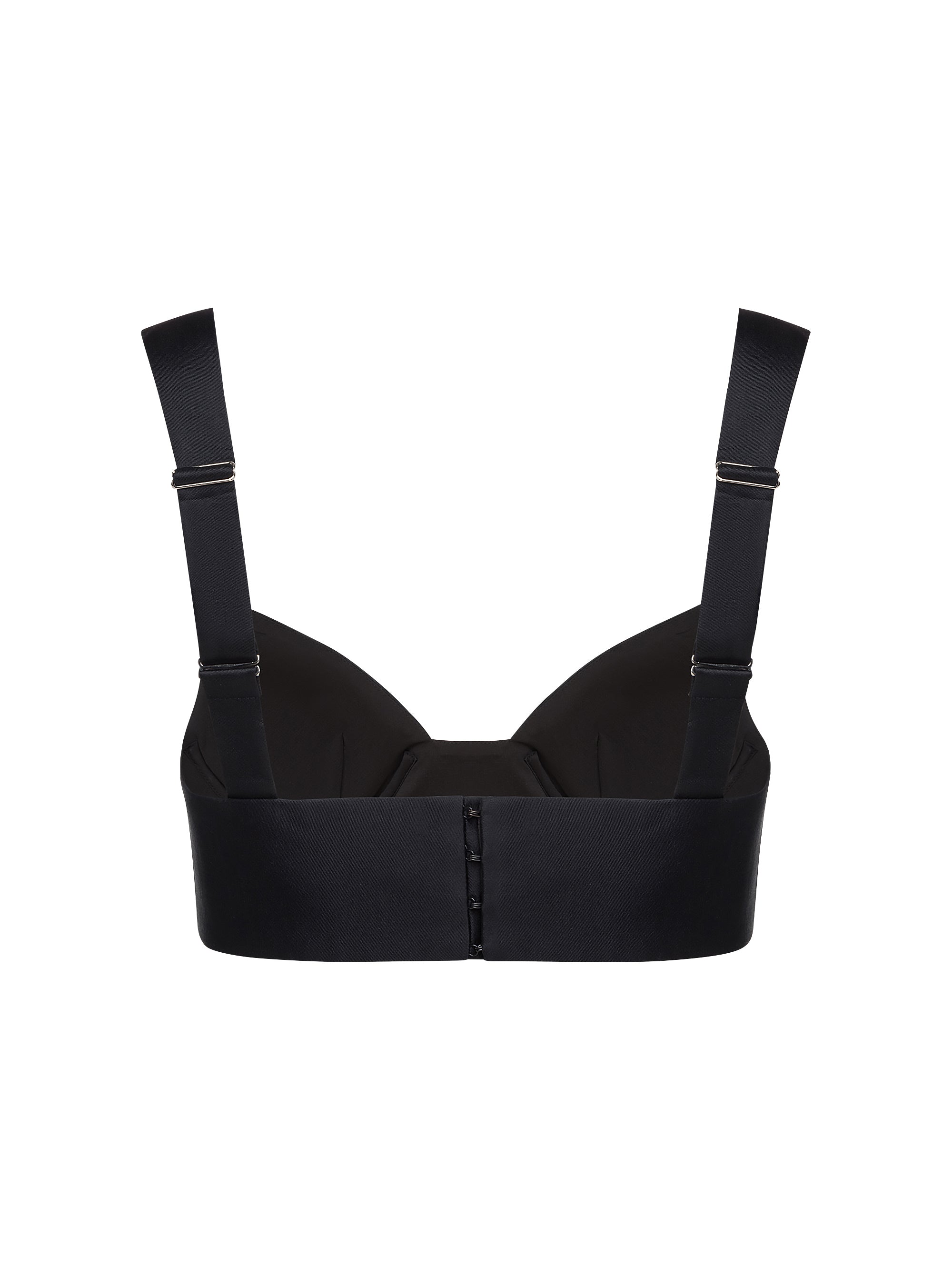 STRUCTURED SILK AND WOOL-BLEND BRALETTE TOP