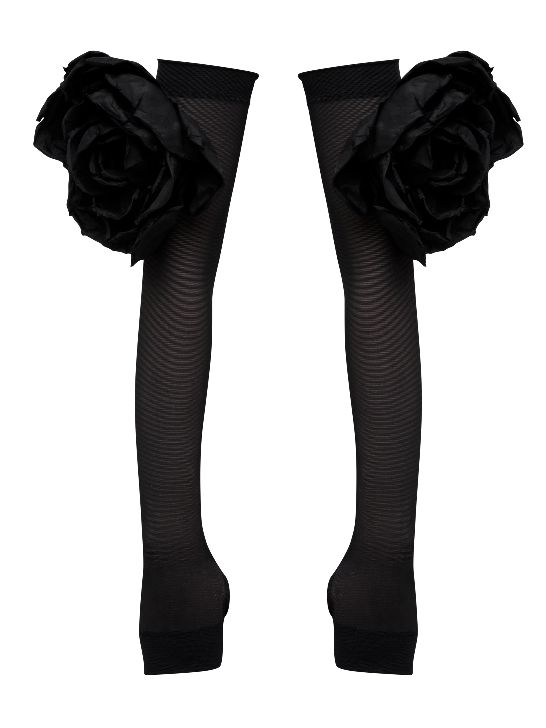 FINGERLESS GLOVES WITH FLORAL EMBELLISHMENTS