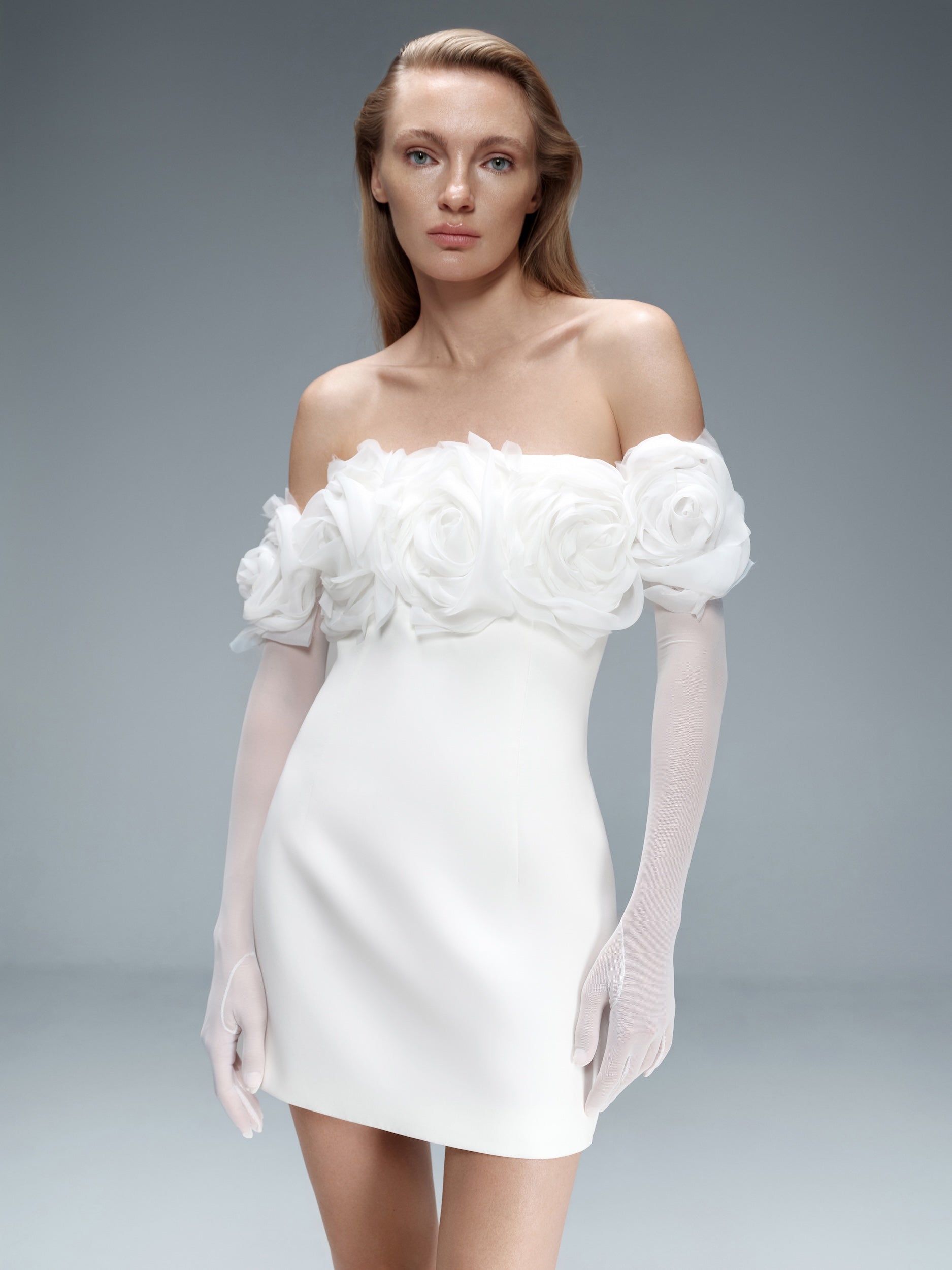 Floral-Appliqué Gloves