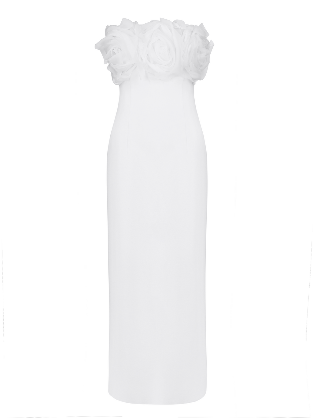 Floral-Appliqué Crepe Maxi Dress