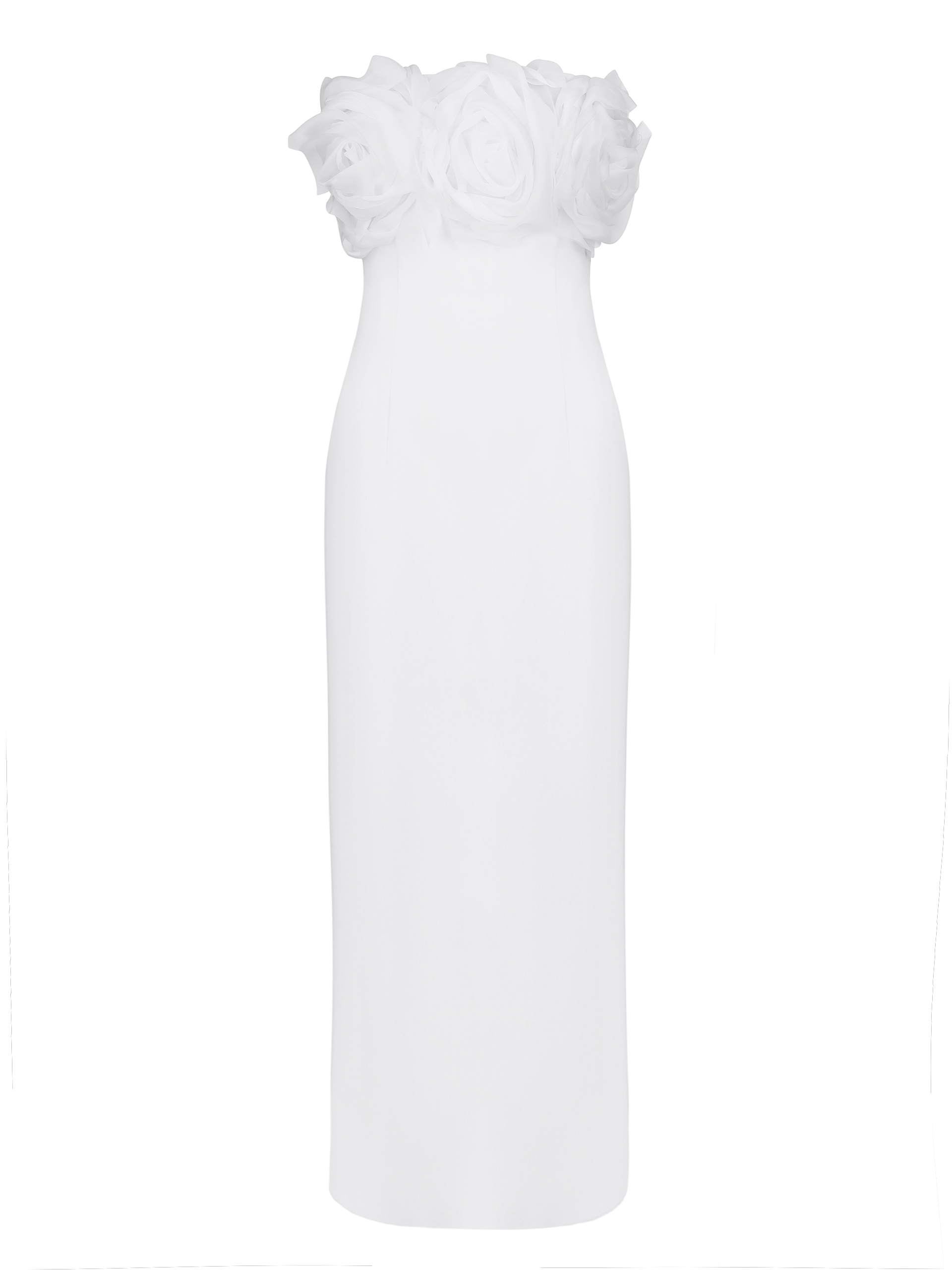 Floral-Appliqué Crepe Maxi Dress