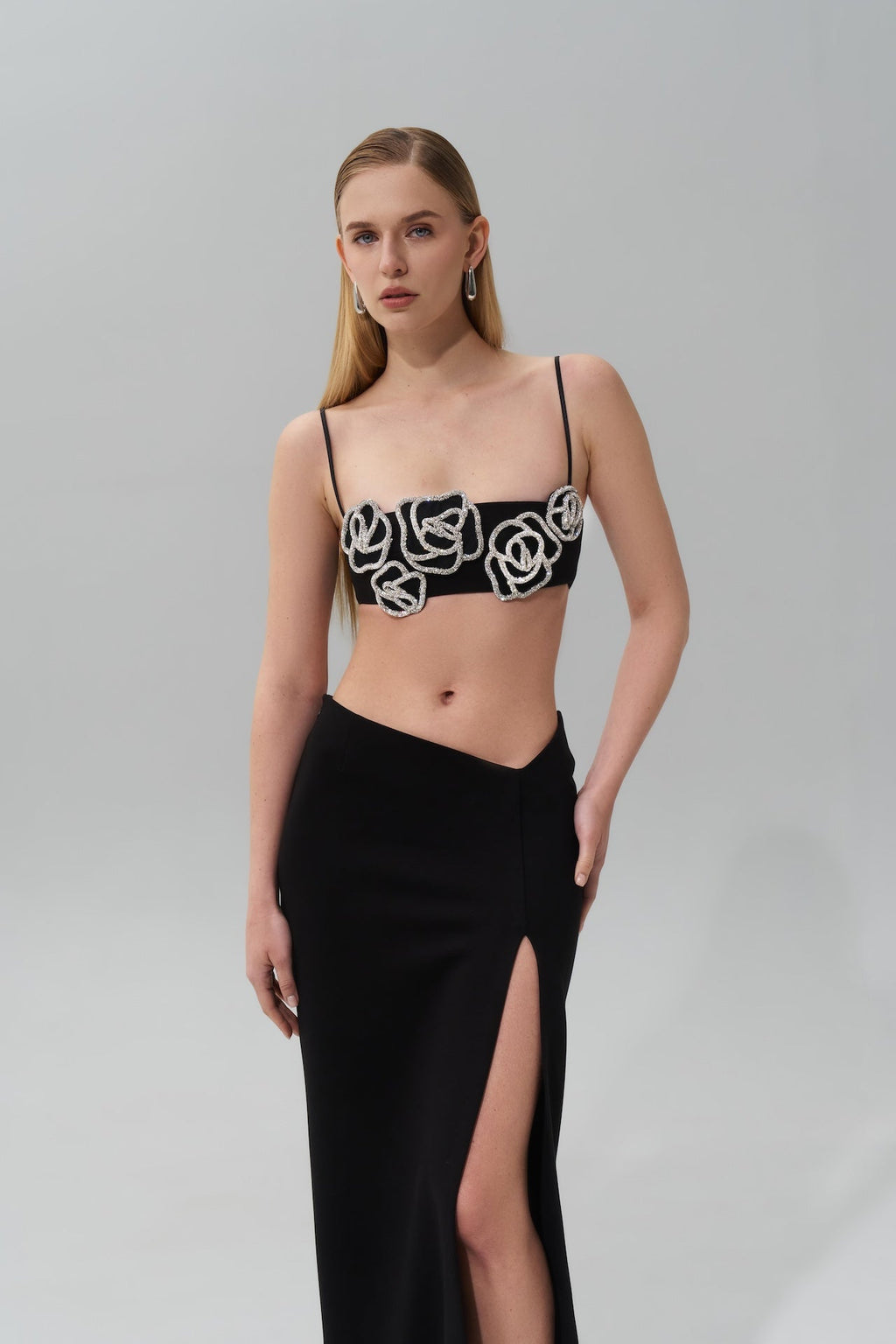 Cutout Maxi Skirt in Black