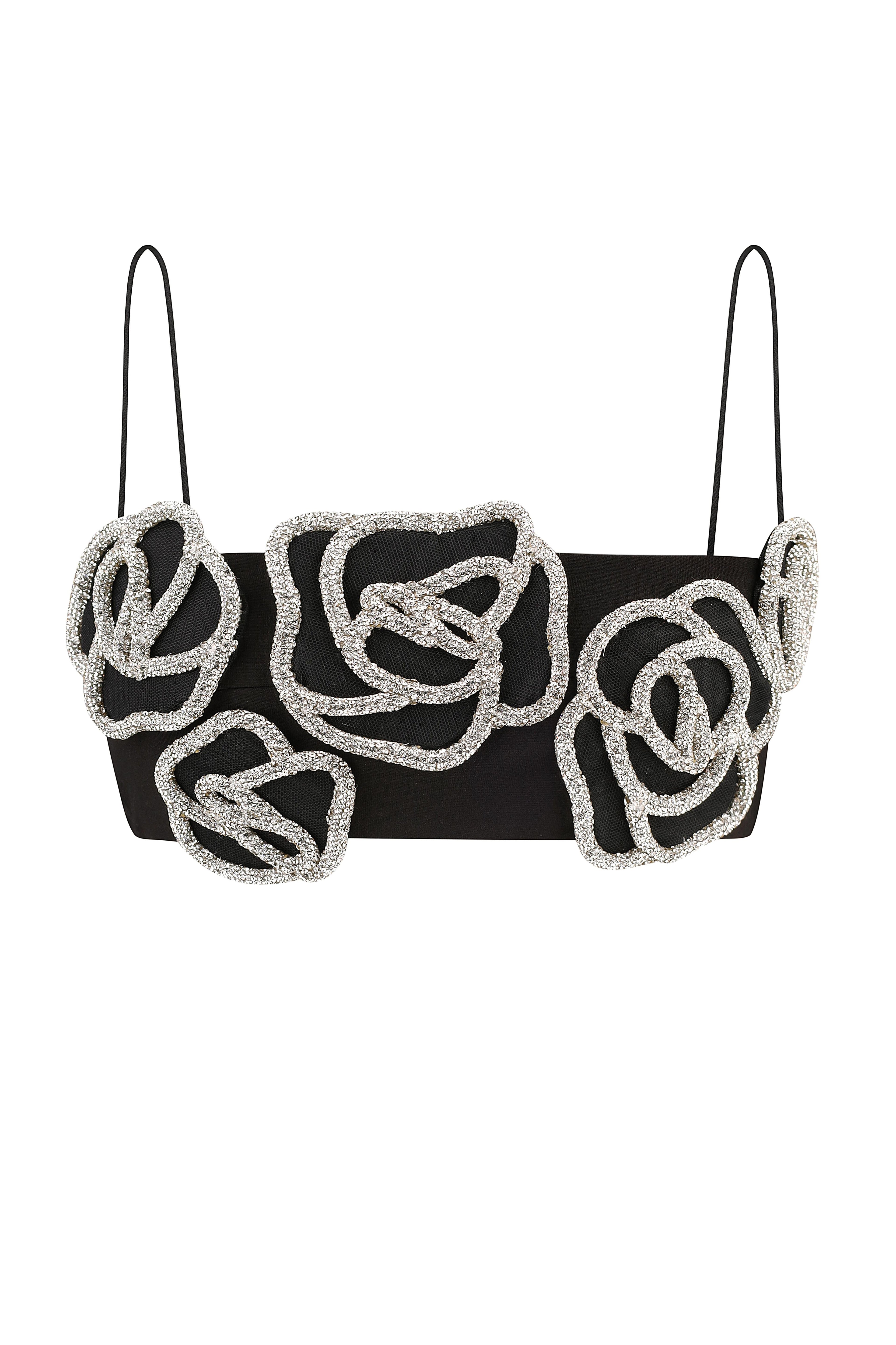 Crystal Rose Embellished Bralette Top