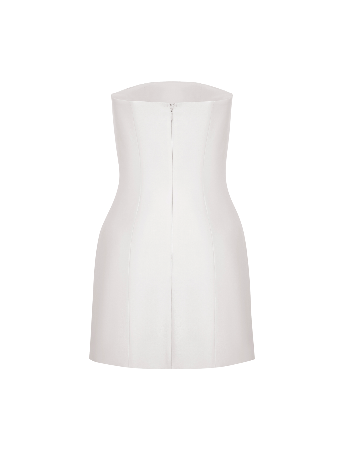 Strapless Mini Dress with Handcrafted 3D Floral Appliqué in White