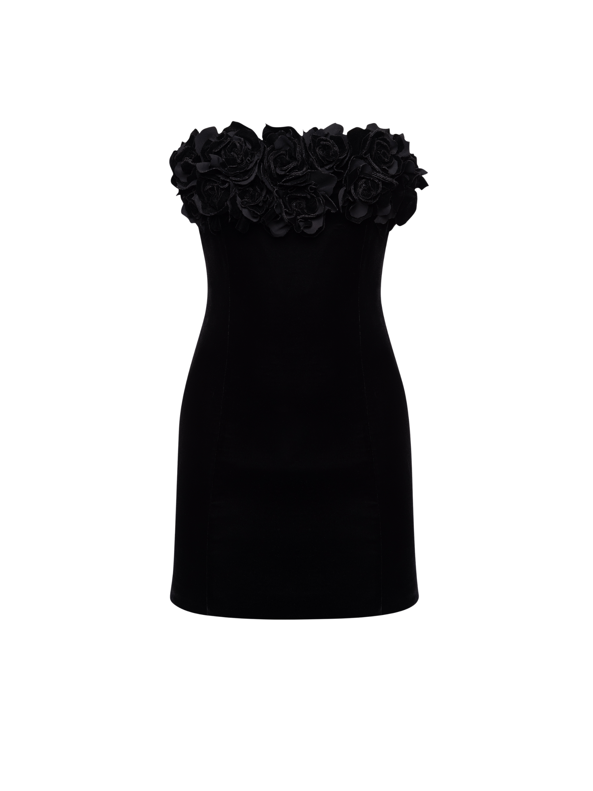 Strapless Velour Mini Dress