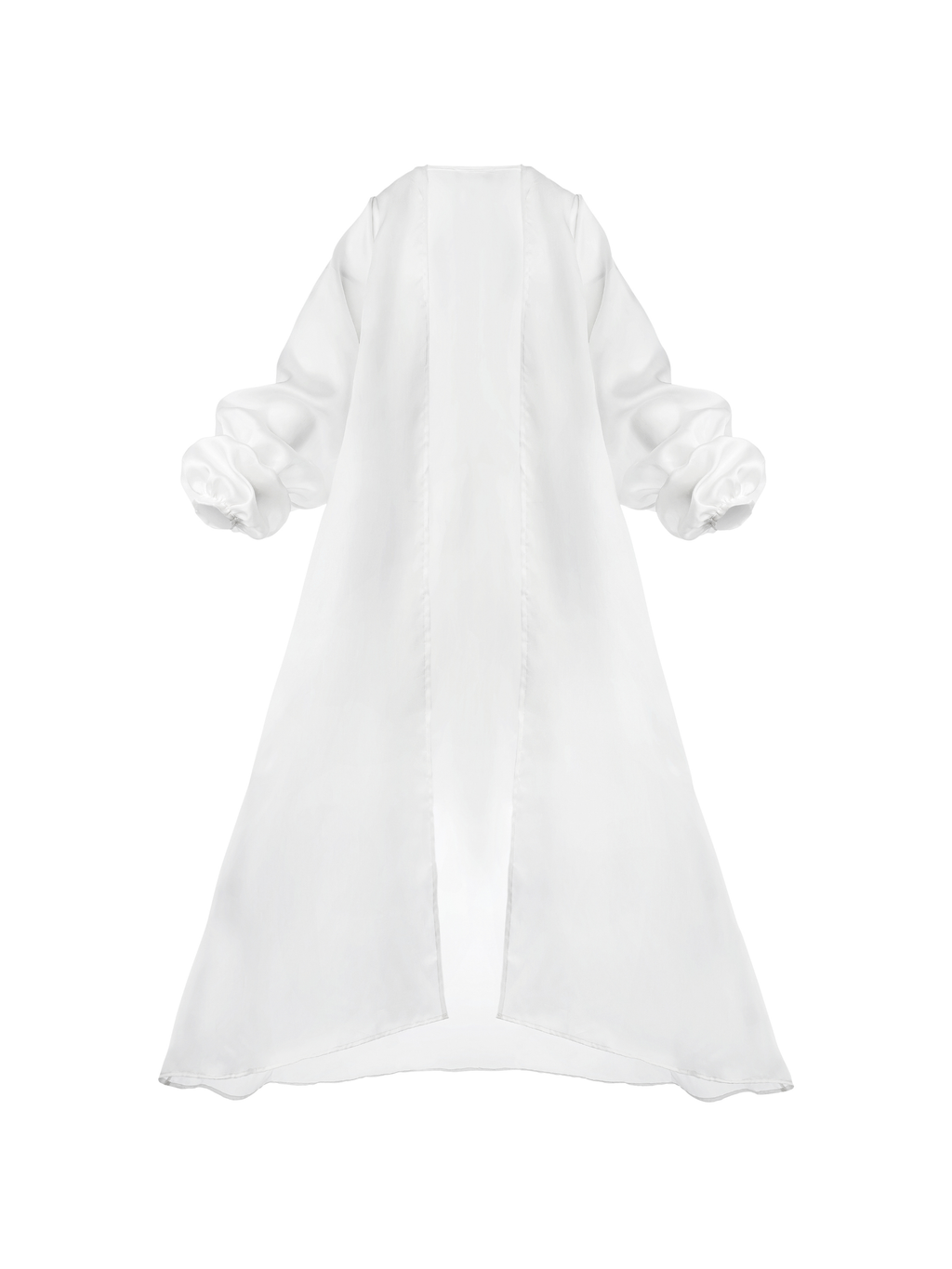 Sheer Silk-Organza Long Sleeve Cape