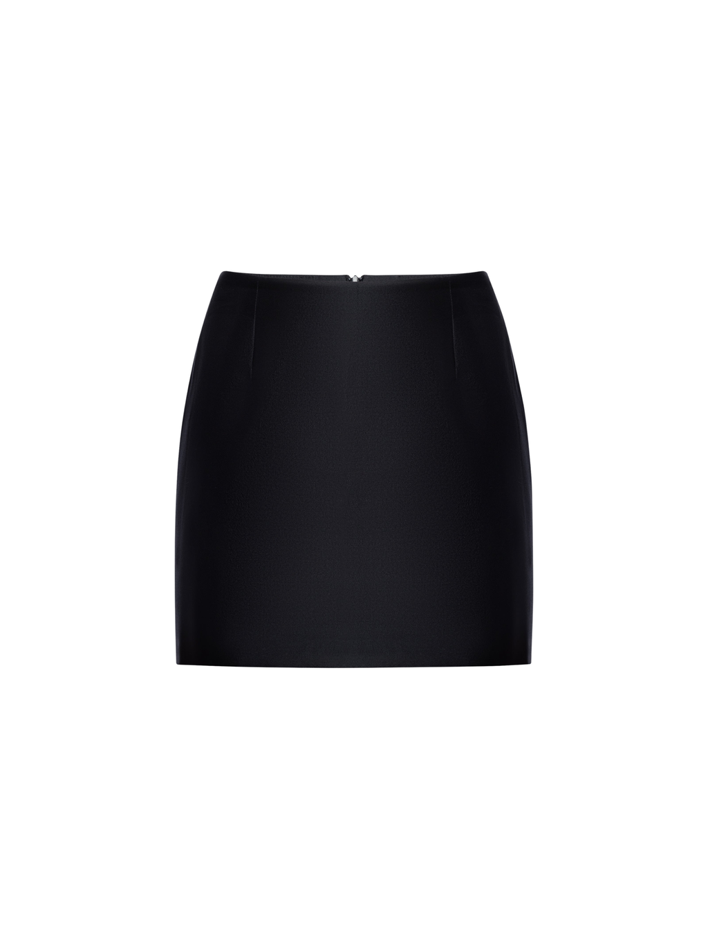 Silk Wool Mini Skirt in Black