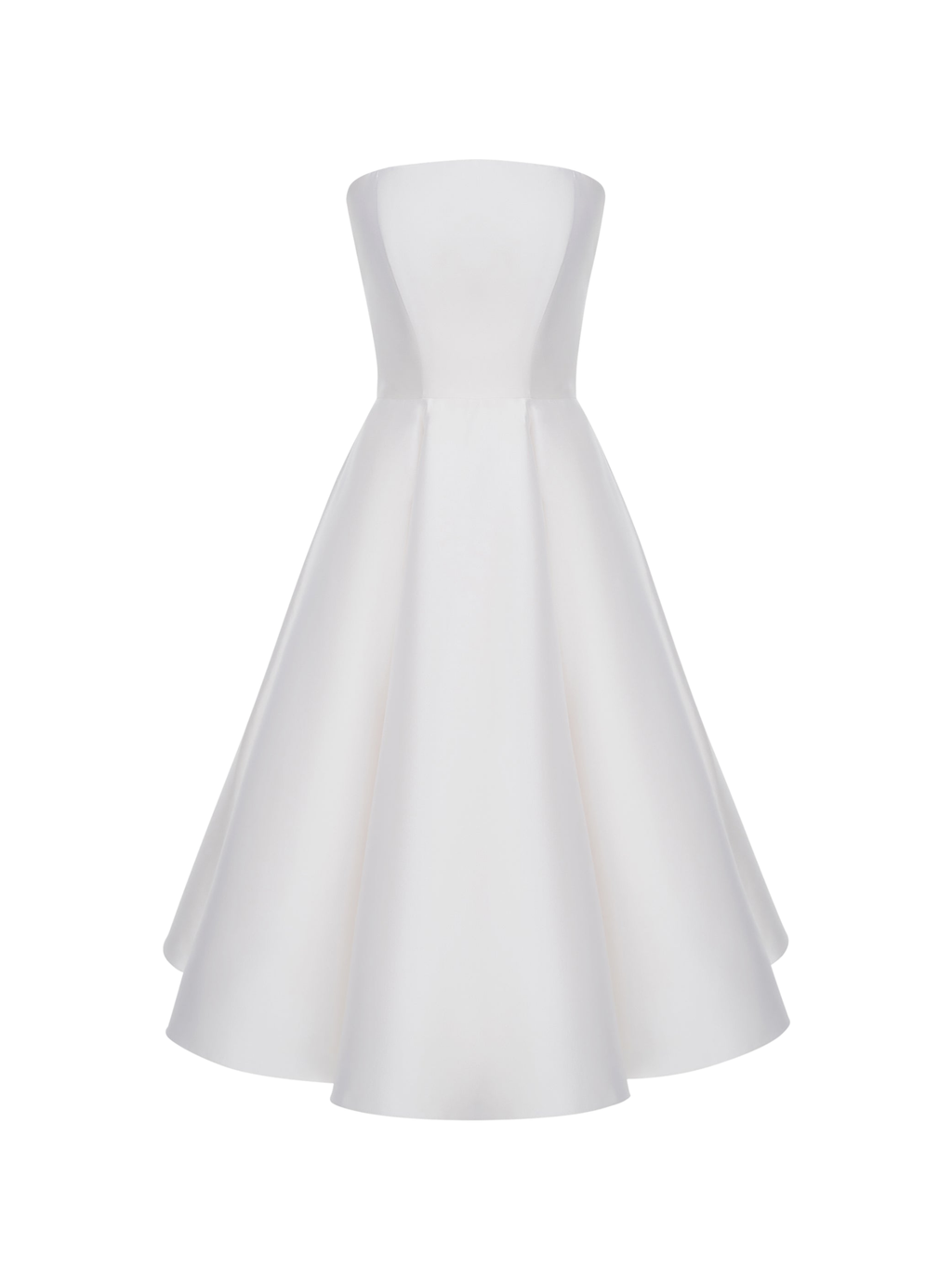 Strapless Silk and Wool Midi Dress