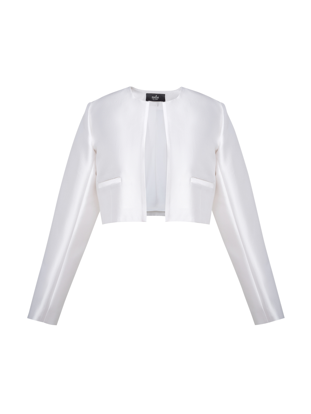 Boxy Crop Blazer in Wool & Silk