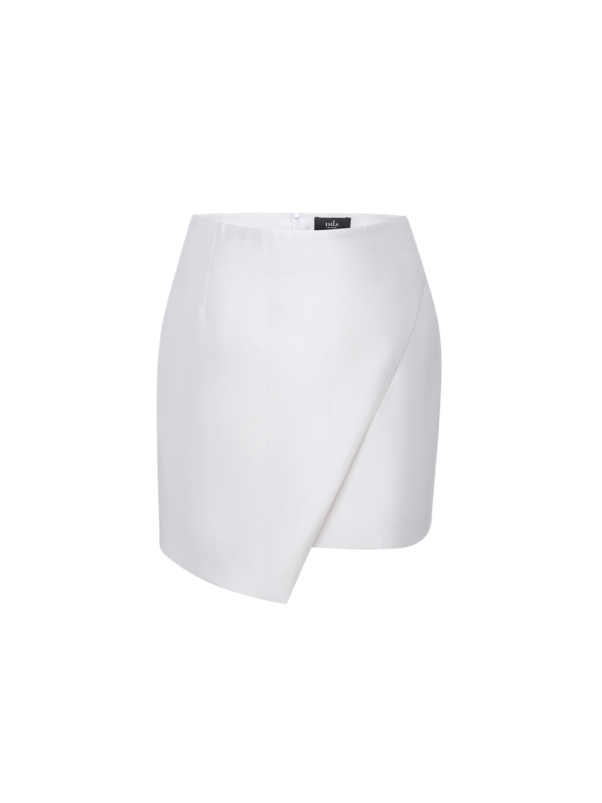 Asymmetric Silk Wool Mini Skirt