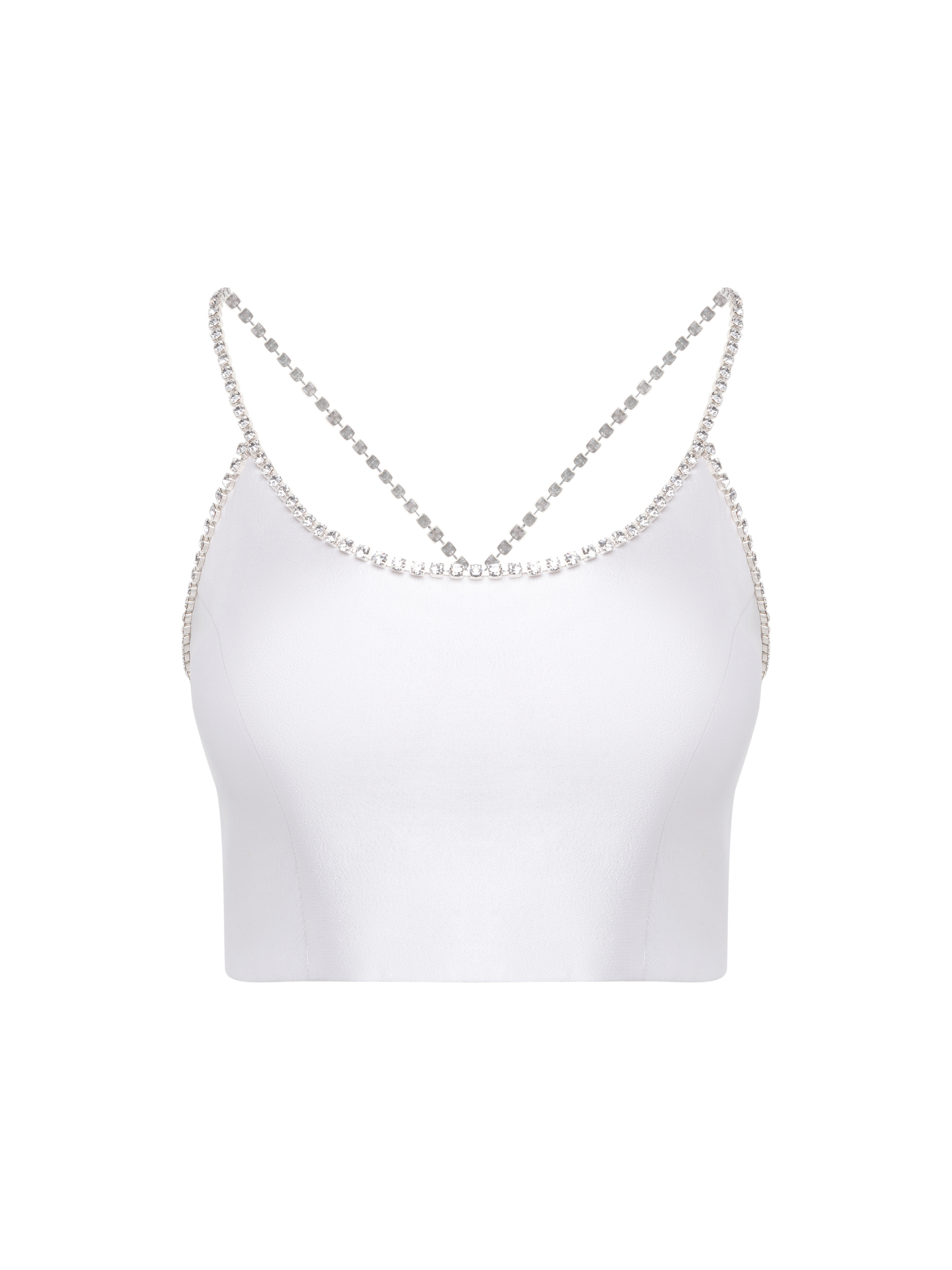 Architectural Crystal Strap Top