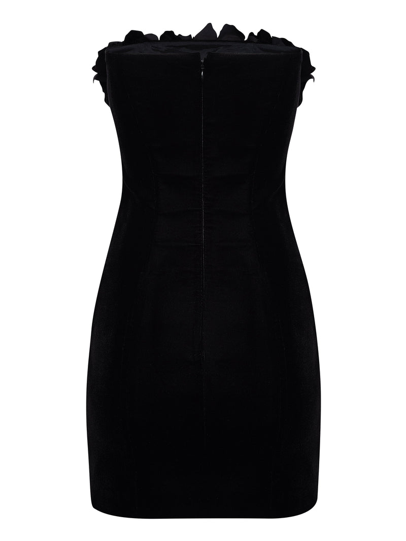 Strapless Velour Mini Dress