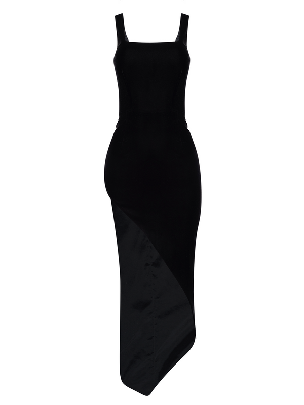 Open-Side Asymmetrical Maxi Dress