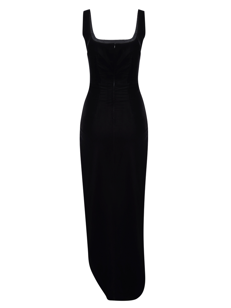Open-Side Asymmetrical Maxi Dress