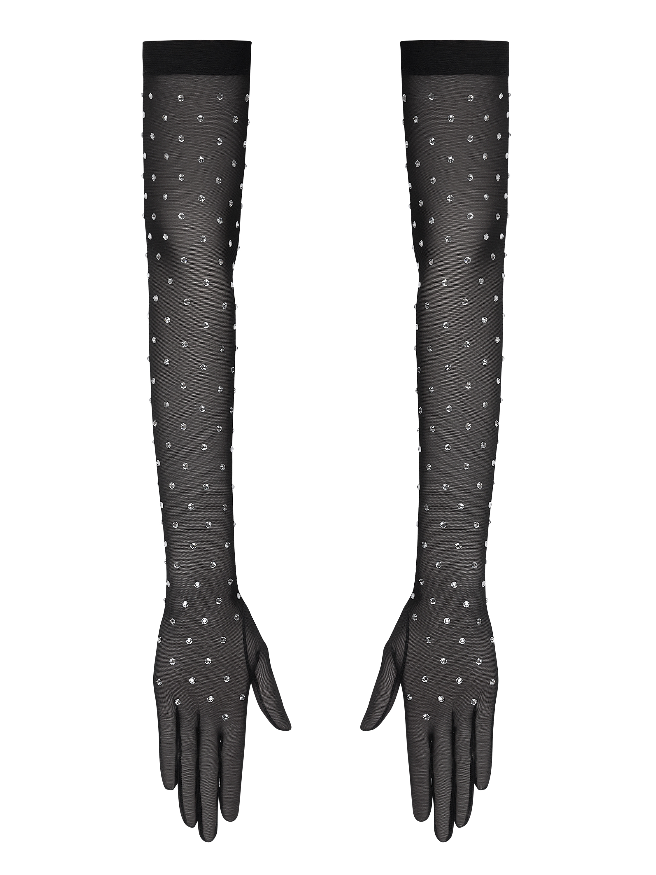 Rhinestone-Embellished Gloves