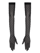 Rhinestone-Embellished Gloves