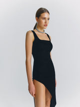 Open-Side Asymmetrical Maxi Dress