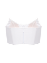 Strapless White Corset Top with Mirror Embellishments