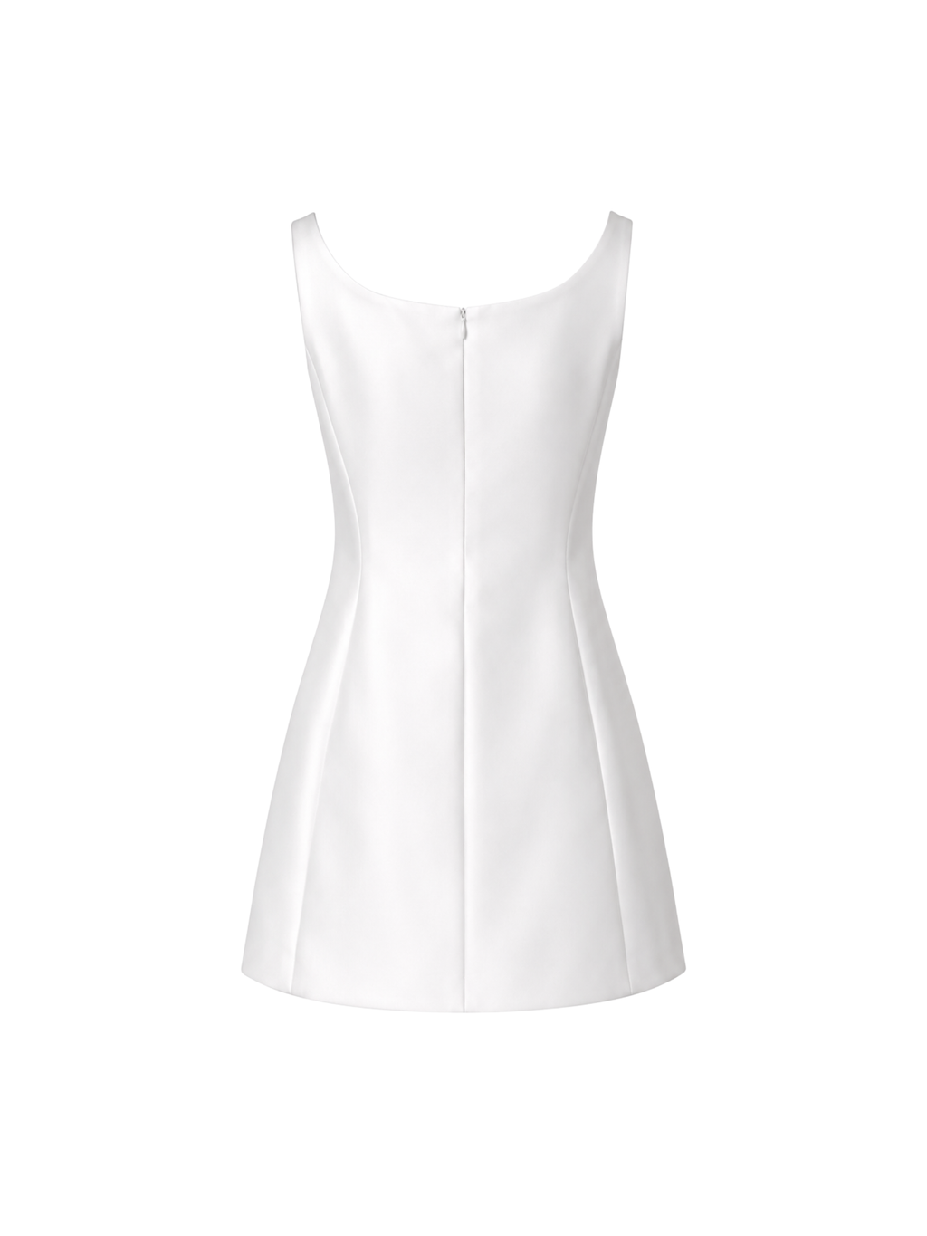 Scoop-Neck Silk-Wool Mini Dress