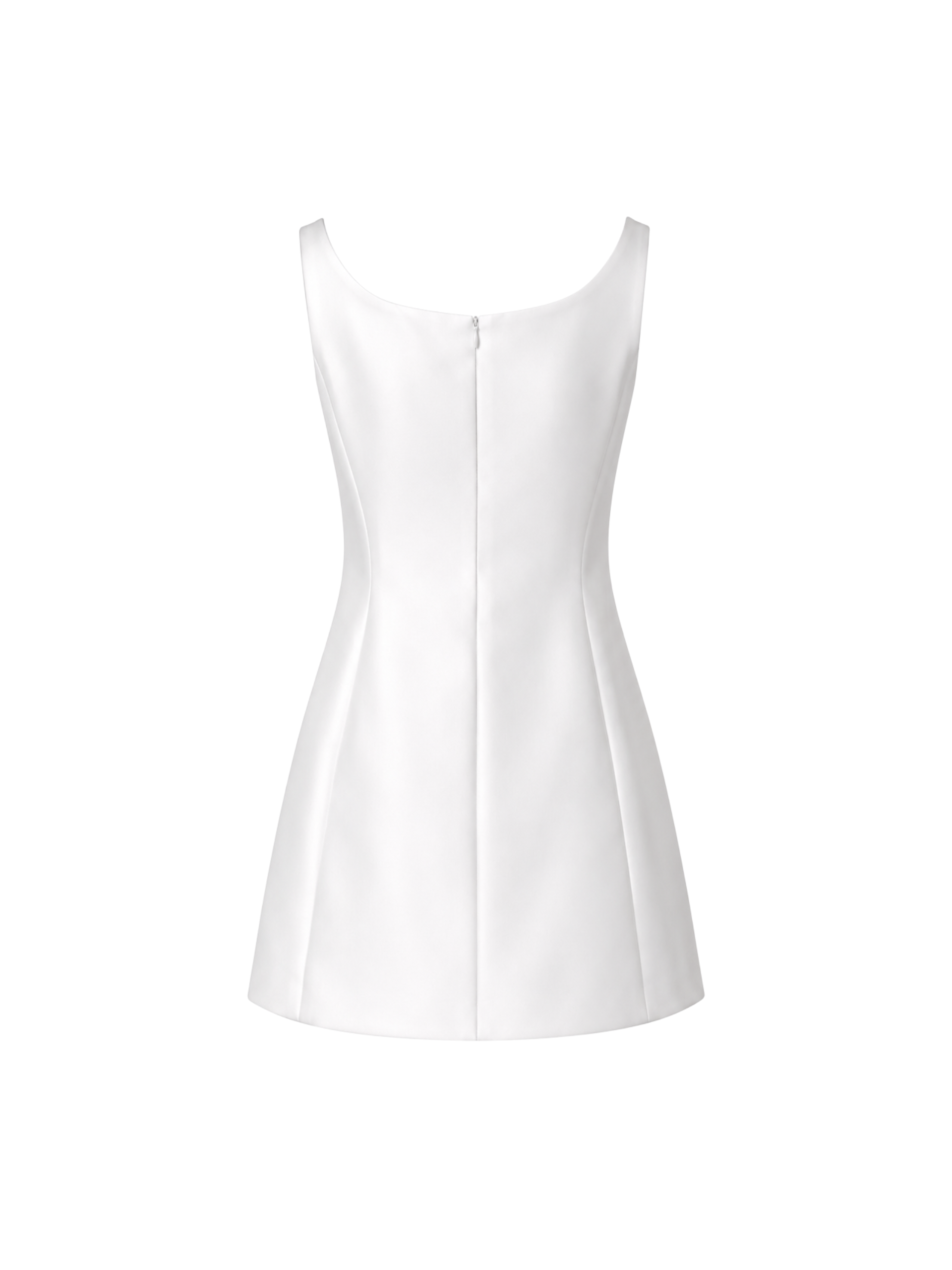 Scoop-Neck Silk-Wool Mini Dress