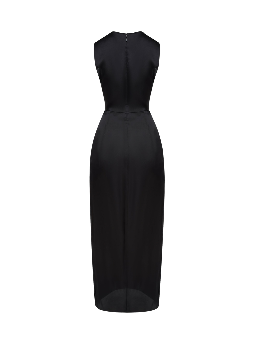 Silk Organza Column Dress with Jewel Embellishments