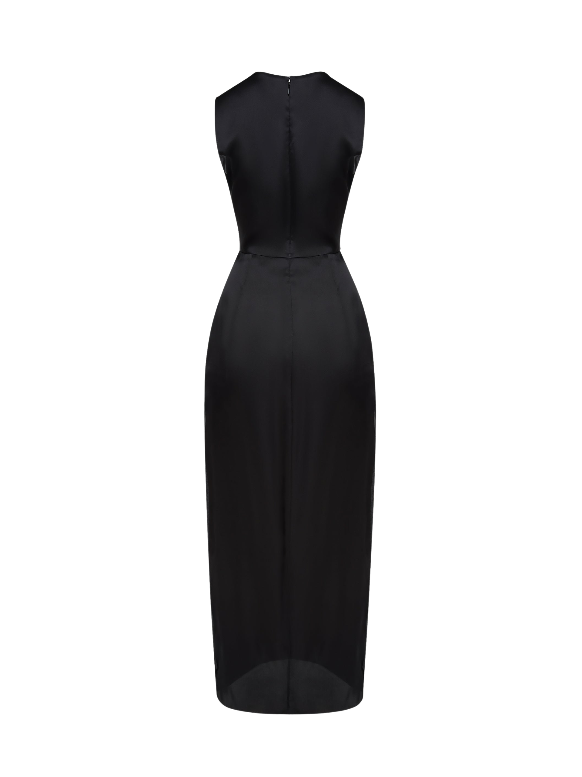 Silk Organza Column Dress with Jewel Embellishments