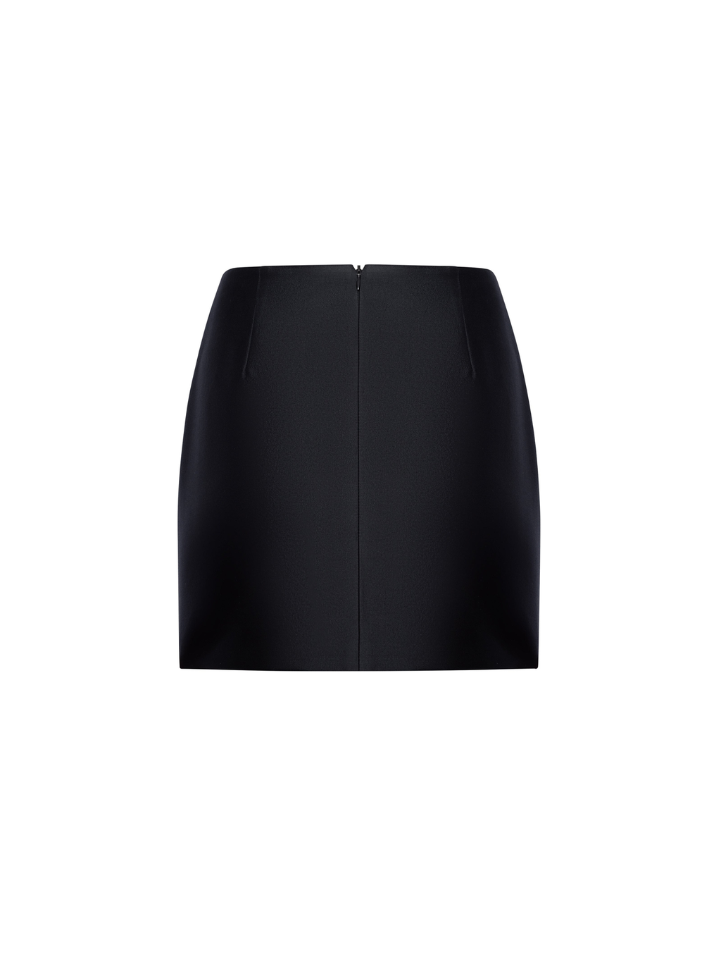 Silk Wool Mini Skirt in Black