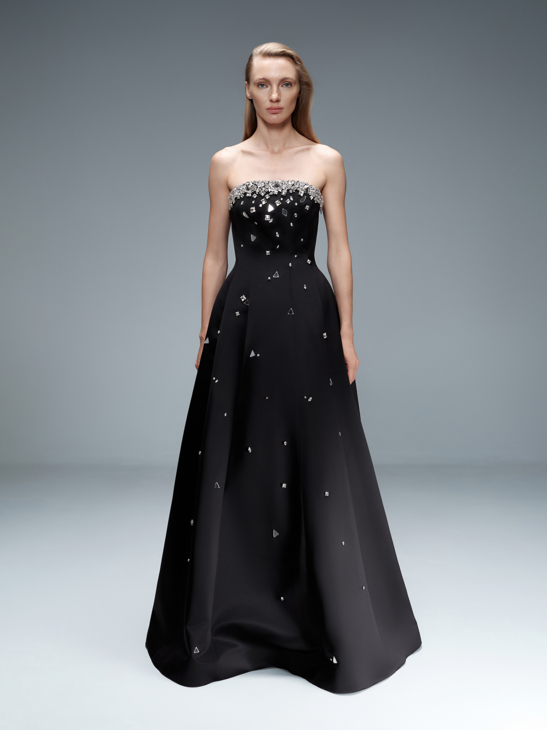 embellished strapless maxi dress Strapless Embellished Detail Maxi Dress Black