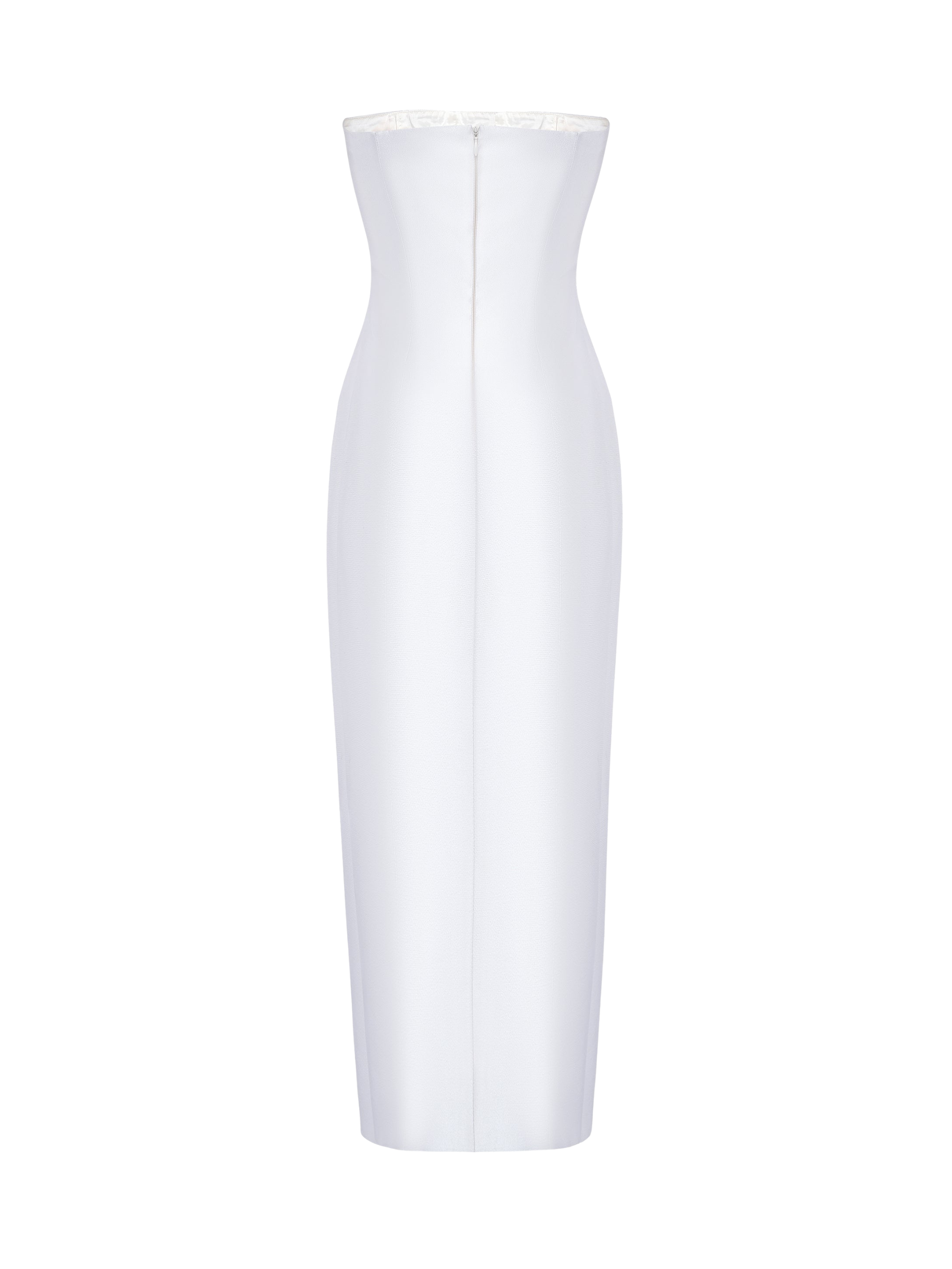 Crystal Strapless Maxi Dress in White