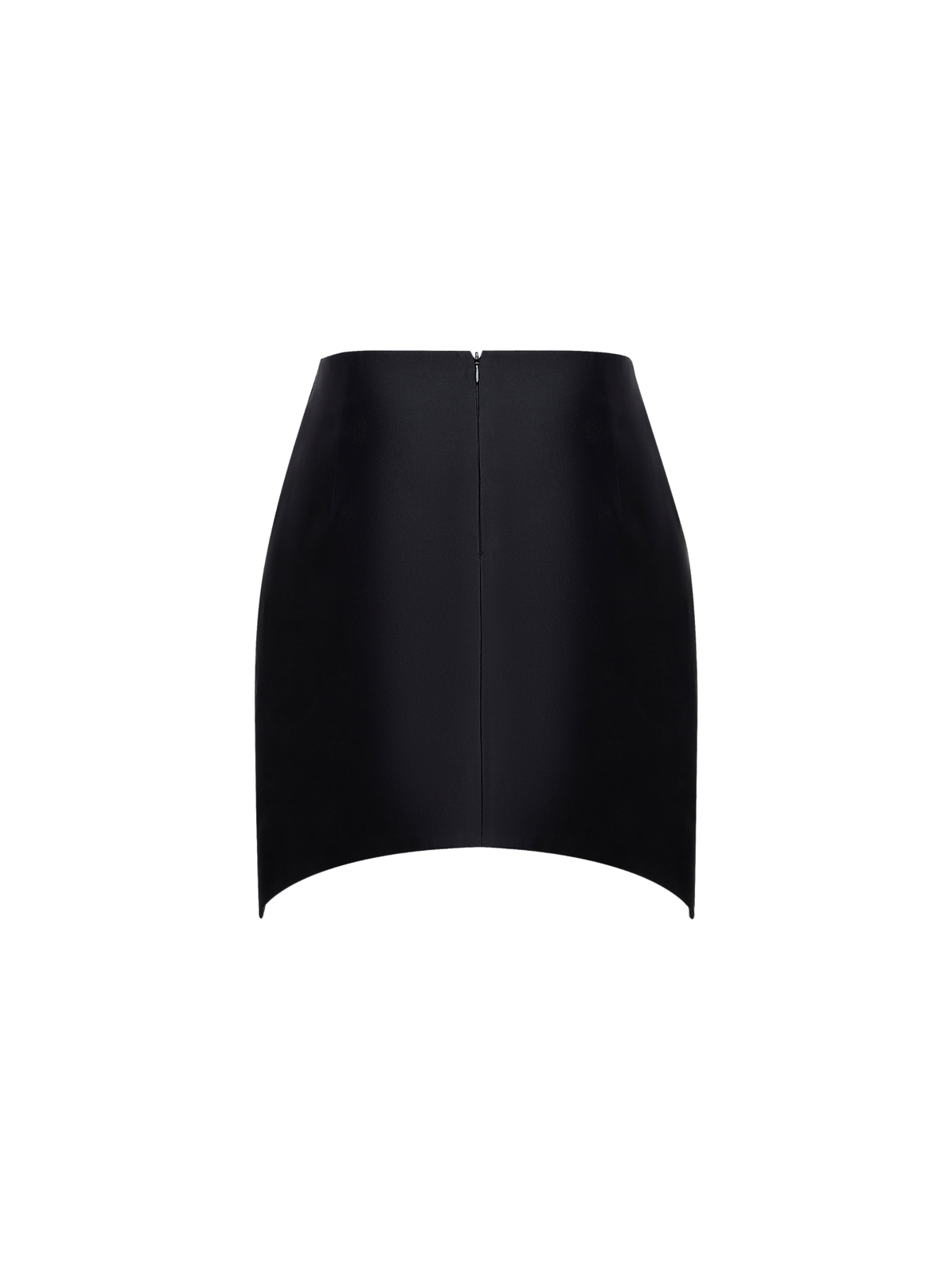 Silk Wool Curved-Hem Mini Skirt