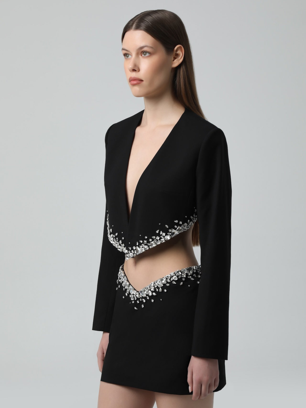 Cutout Crystal-Embellished Mini Skirt