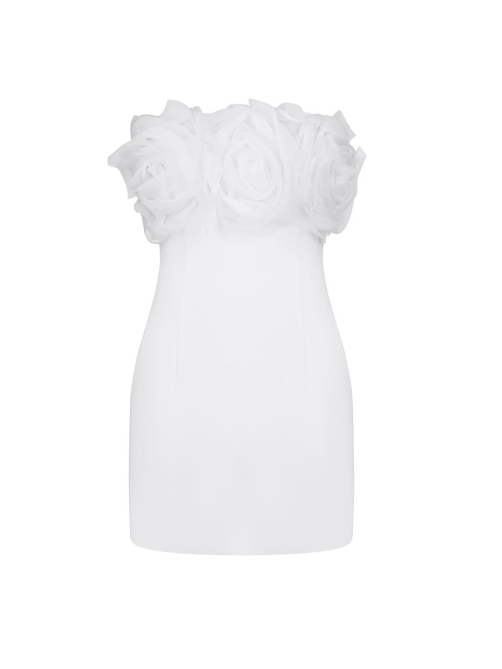 Floral-Appliqué Crepe Mini Dress