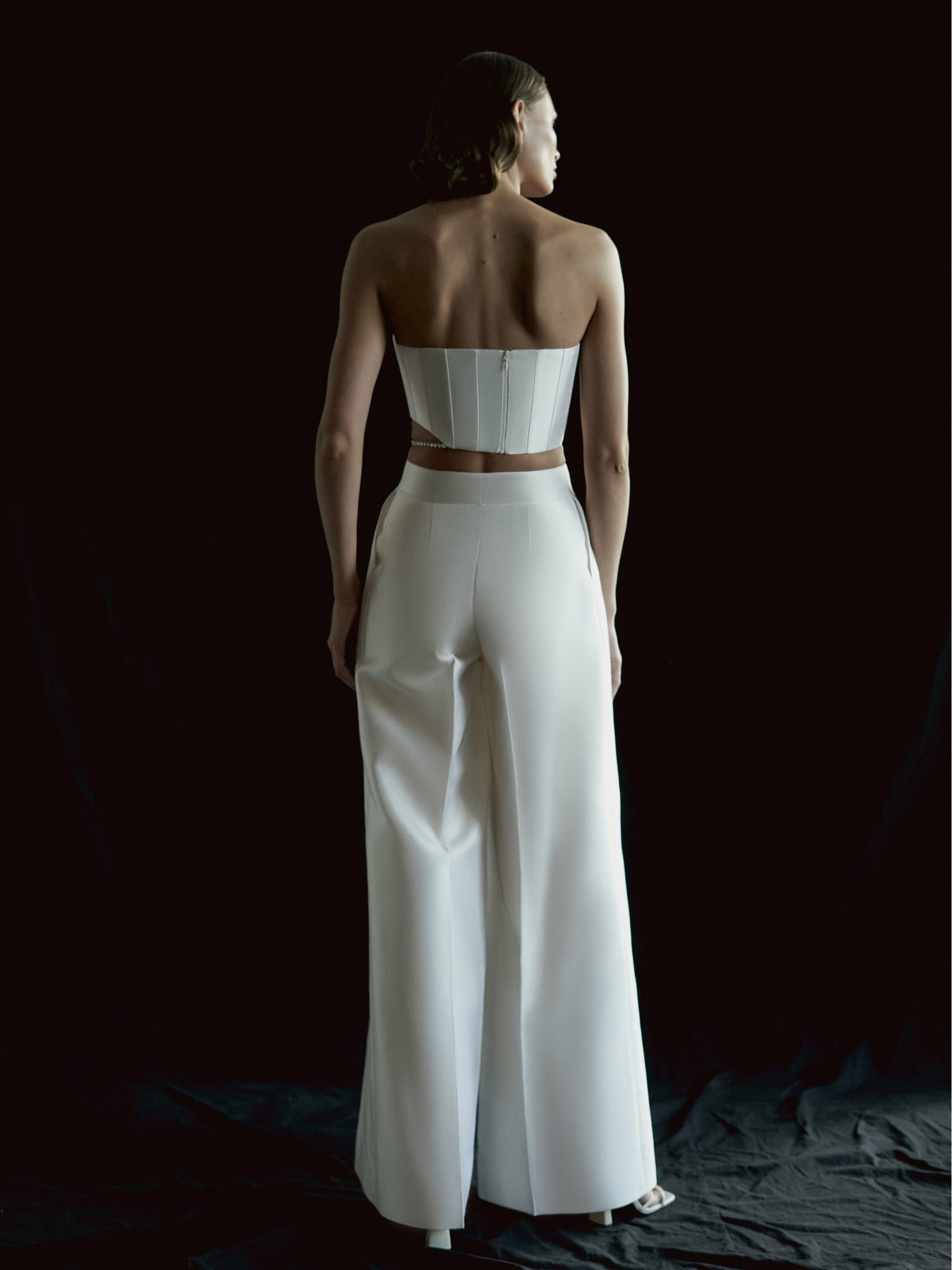 Silk Wool High-Rise Wide-Leg Pant