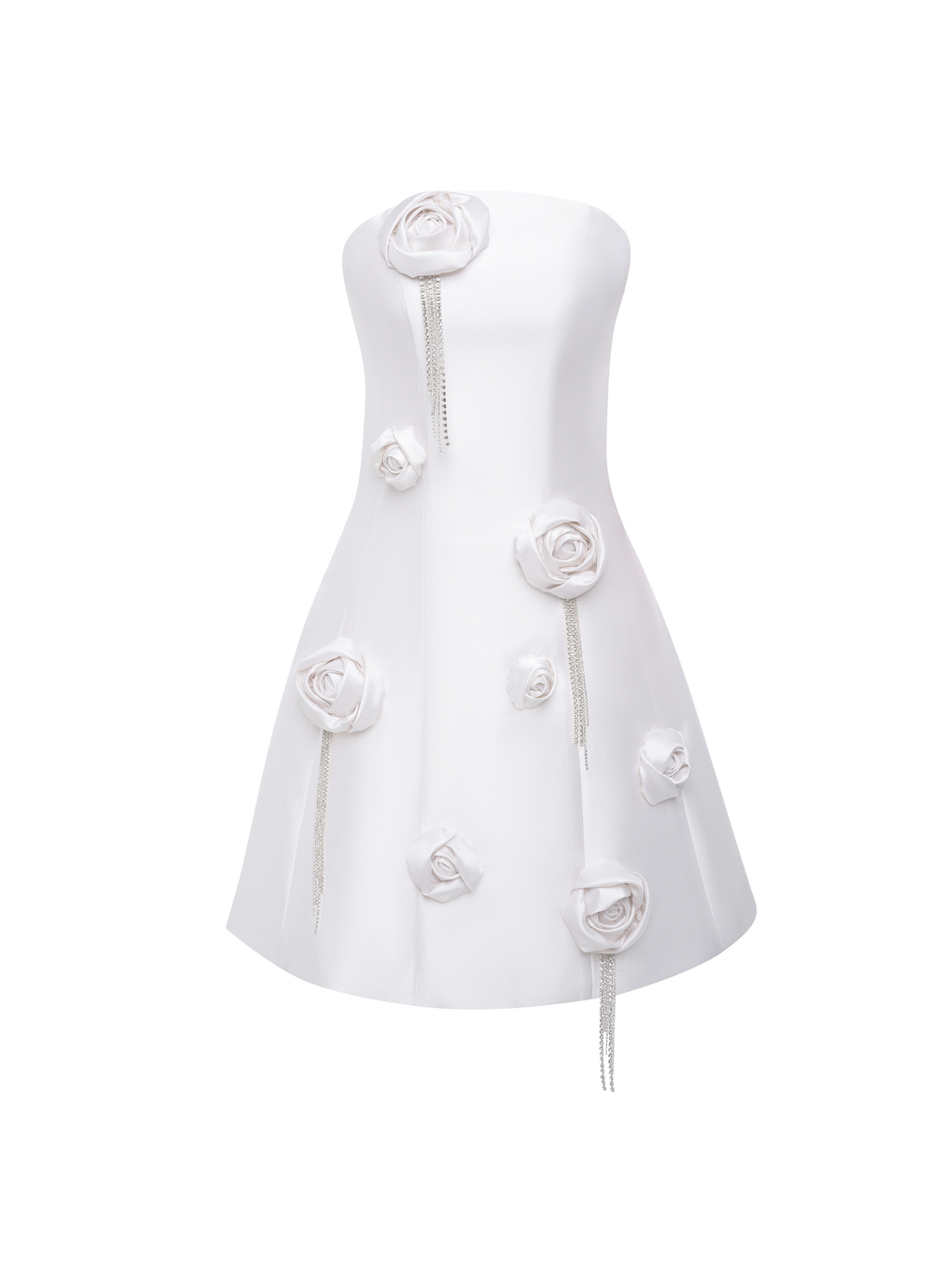 Appliquéd Strapless Mini Dress