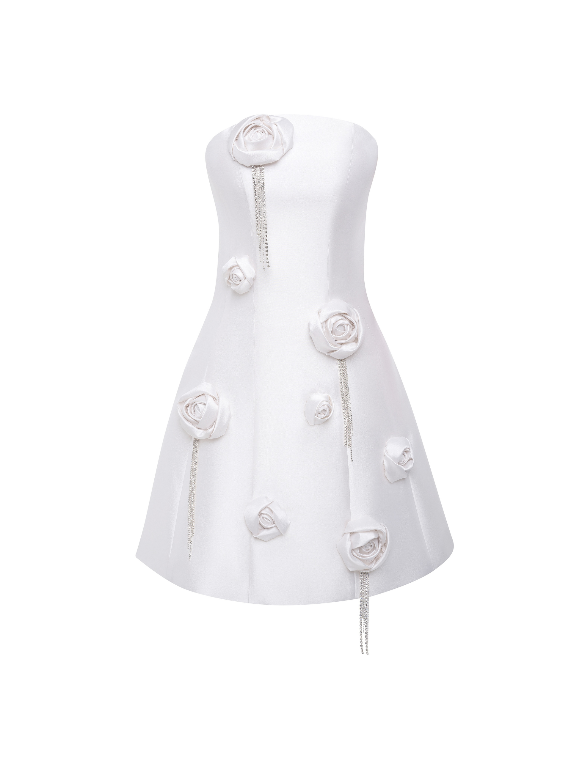 Appliquéd Strapless Mini Dress