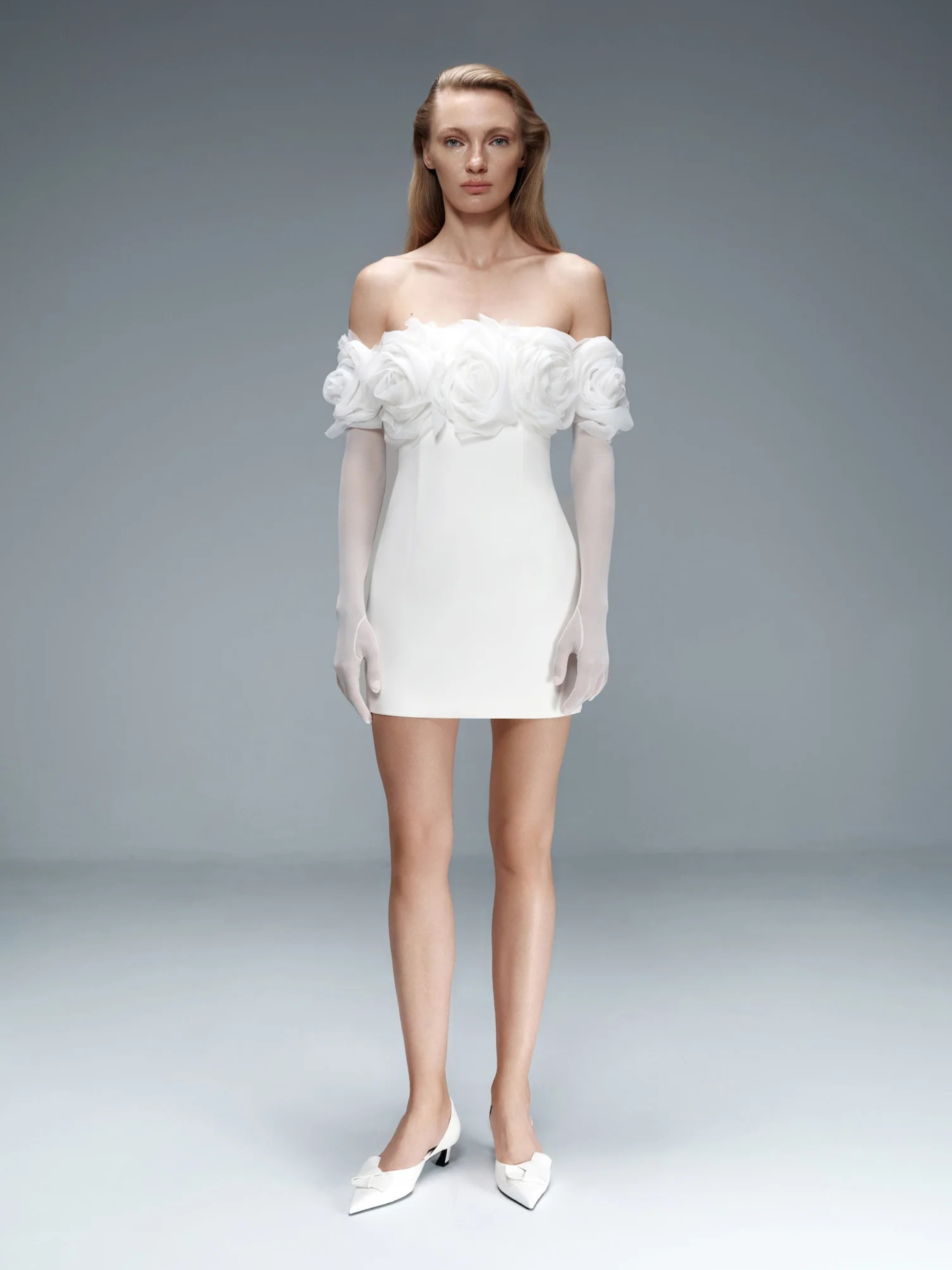 Floral-Appliqué Gloves