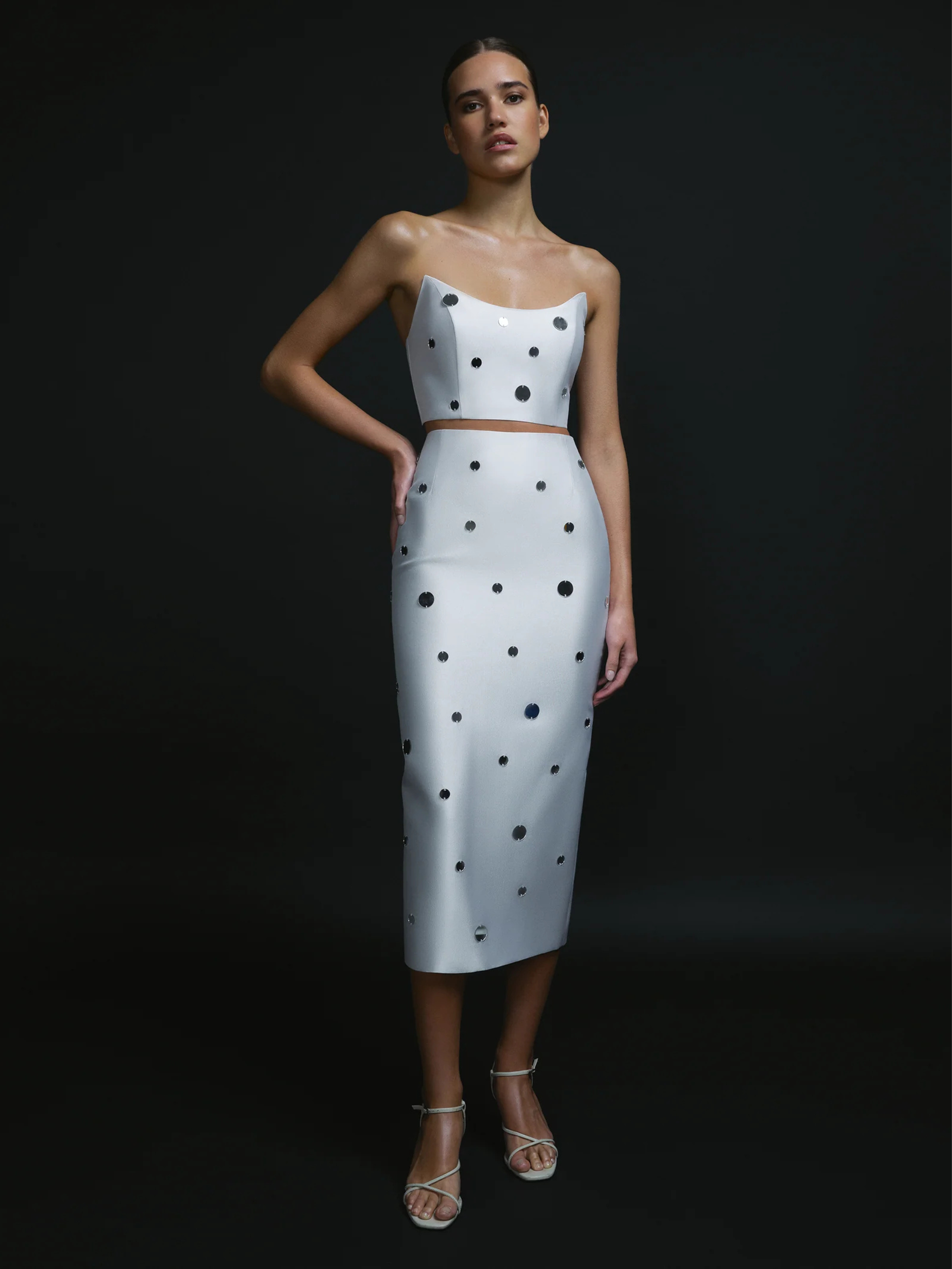 Mirror-Embellished Maxi Skirt