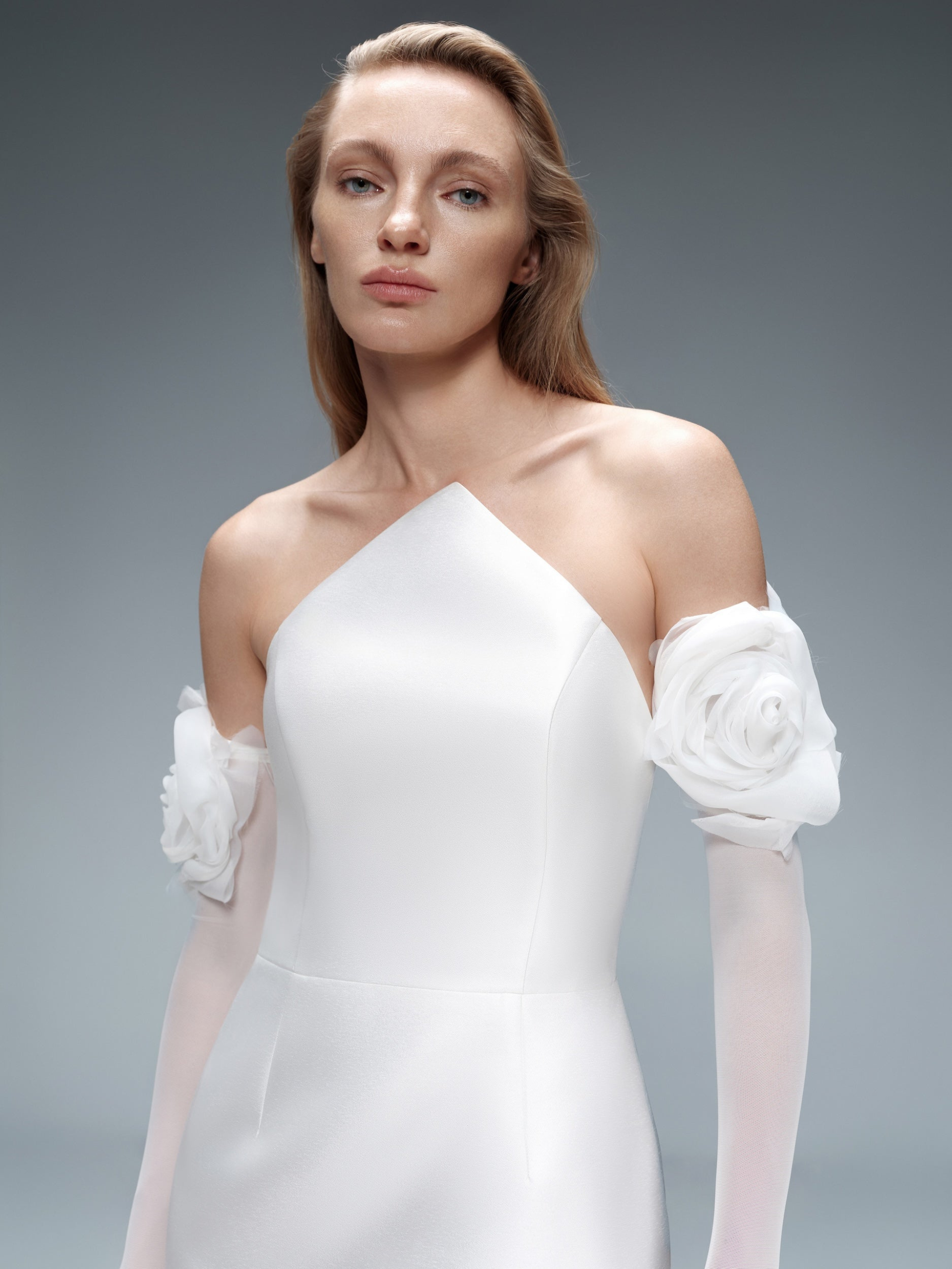 Sculpted Halter Silk Wool Mini Dress