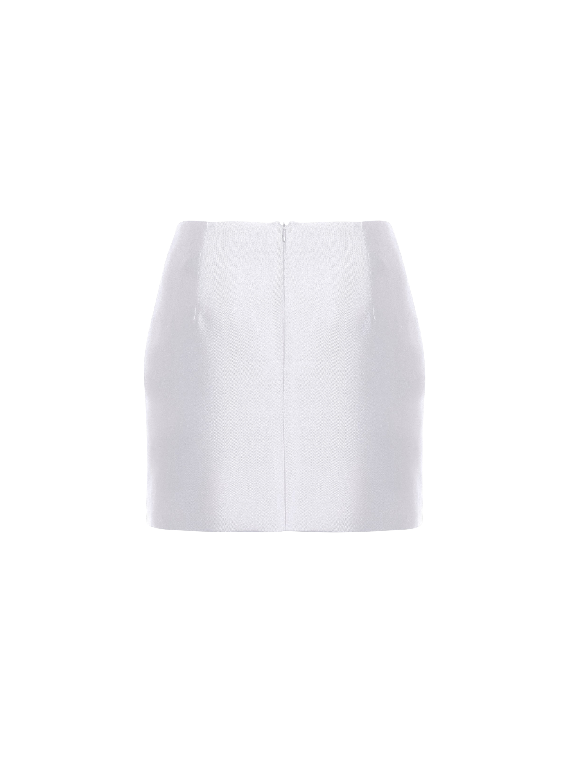 Crystal-Embellished Mini Skirt in White