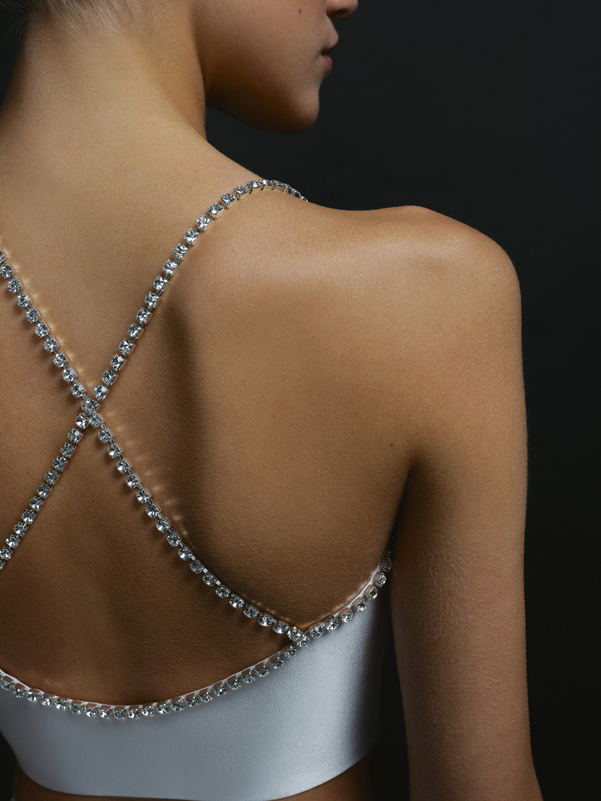 Architectural Crystal Strap Top