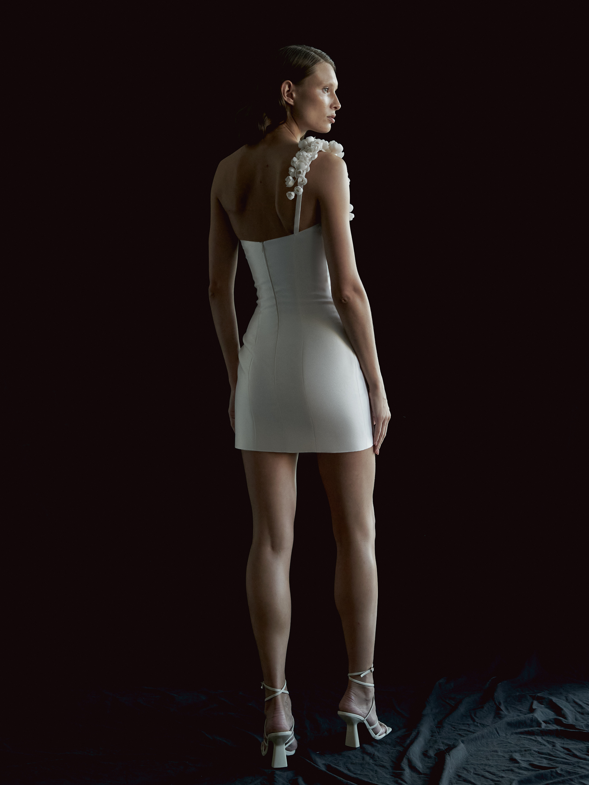 Floral Silk and Wool Mini Dress