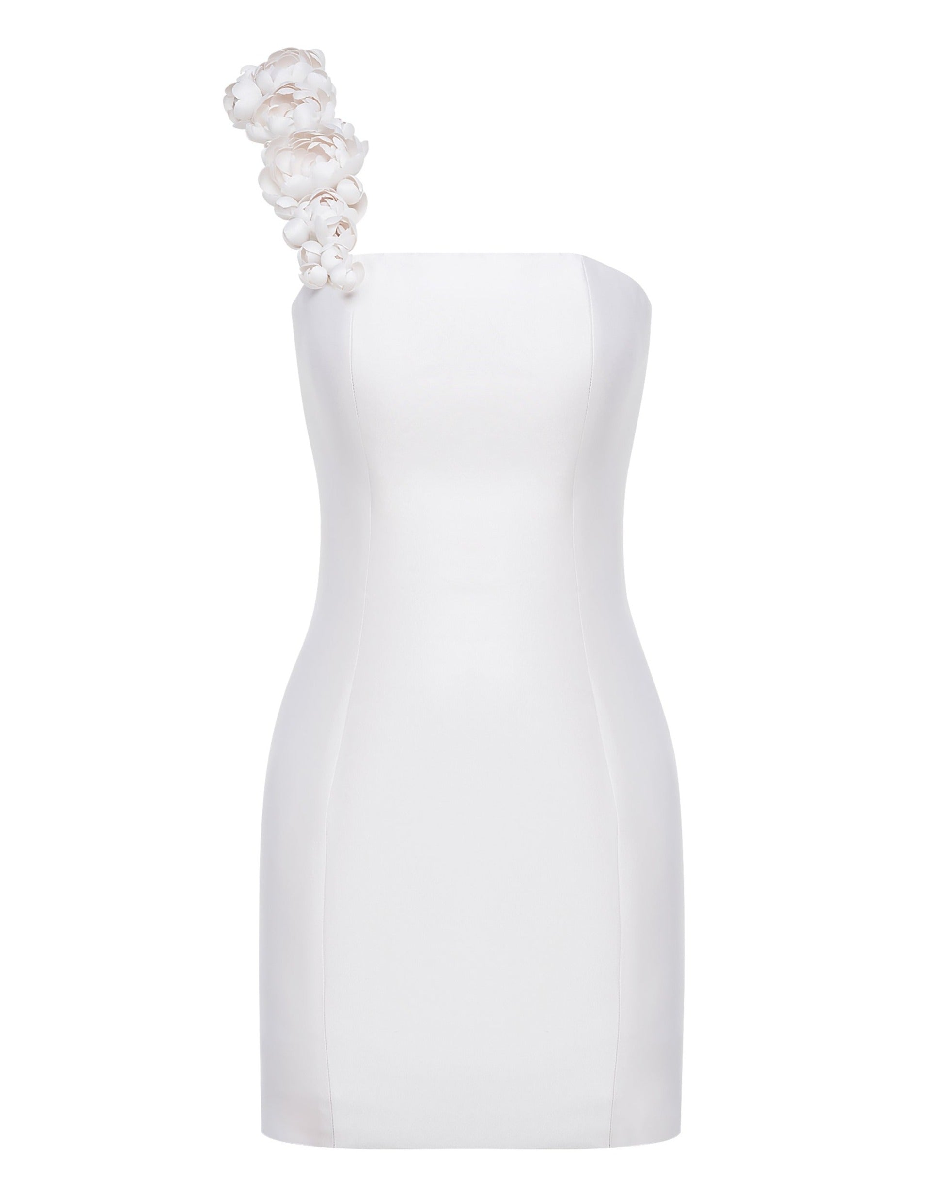 Floral Embellished Wool and Silk-Blend Mini Dress