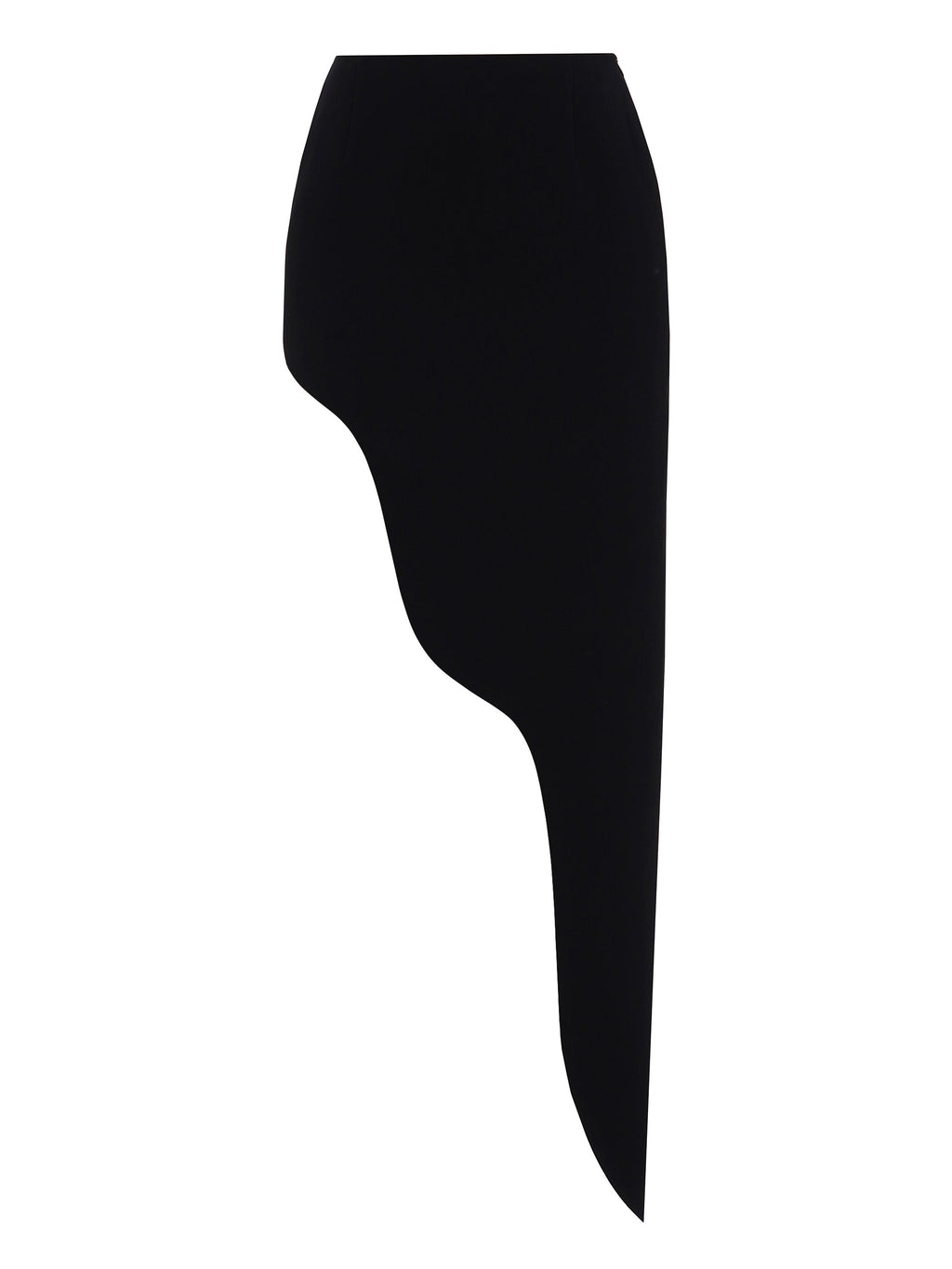 Wavy Asymmetric Hem Maxi Skirt