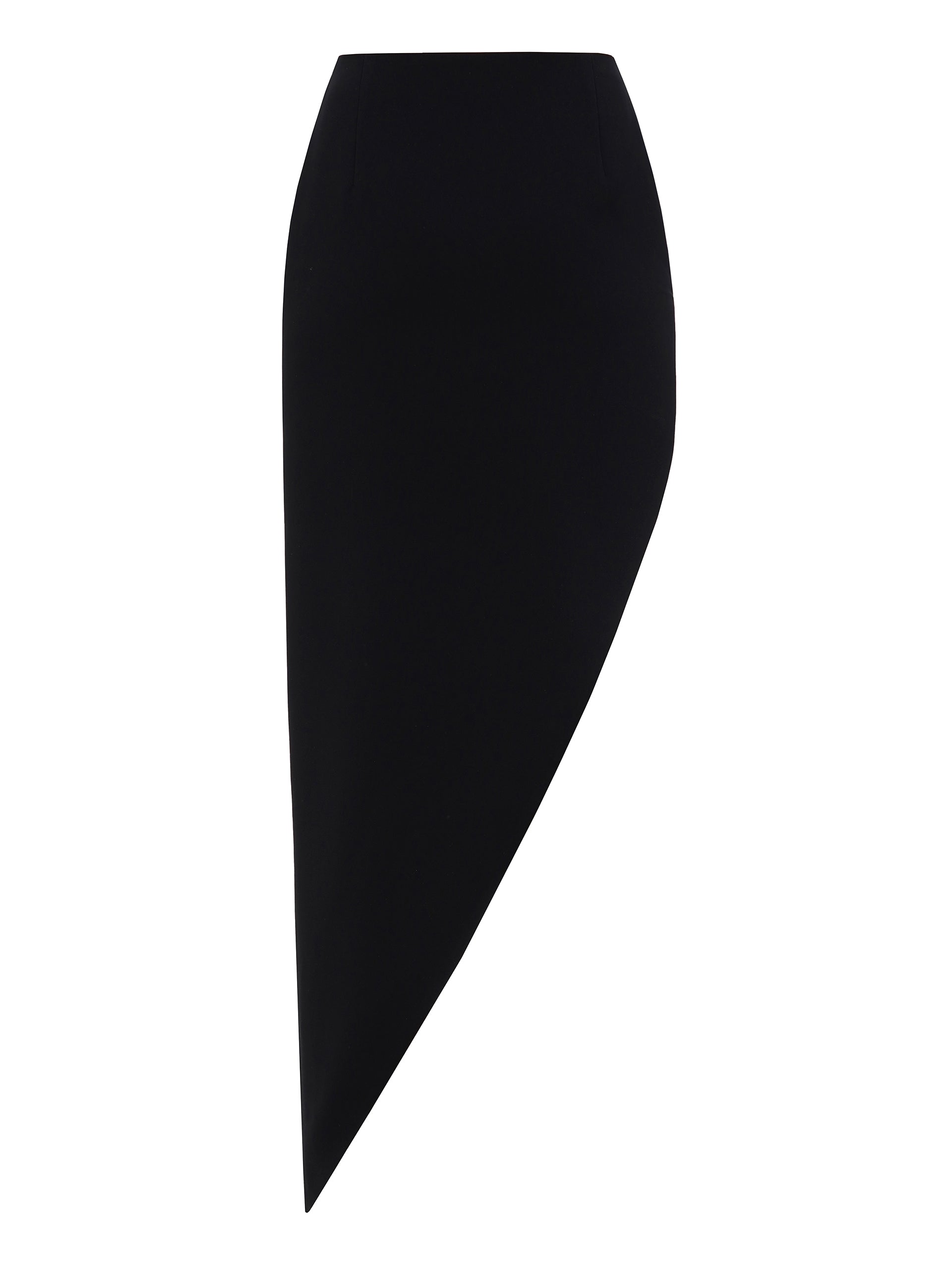 Wavy Asymmetric Hem Maxi Skirt